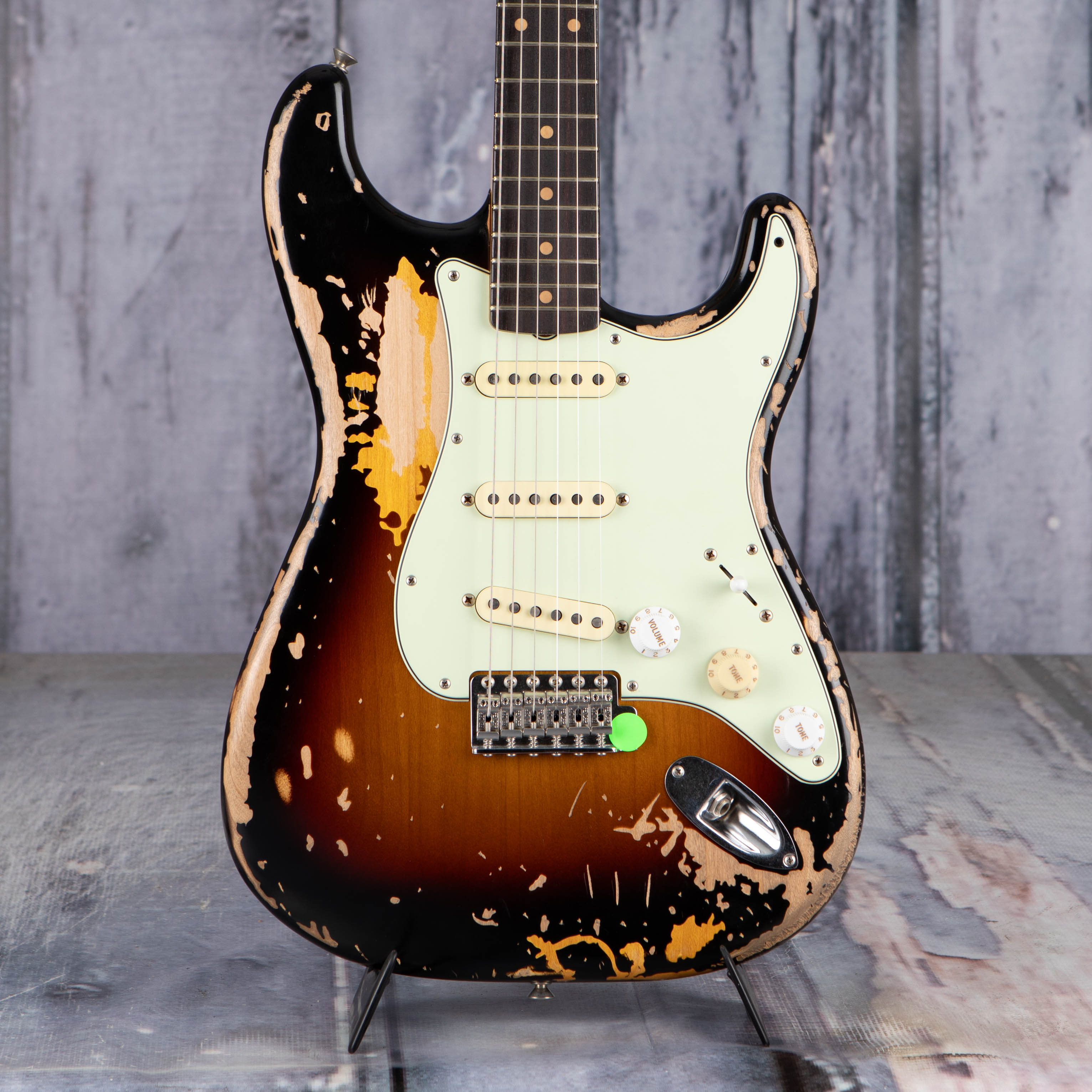 Fender Mike McCready Stratocaster Electric Guitar, 3-Color Sunburst, front closeup