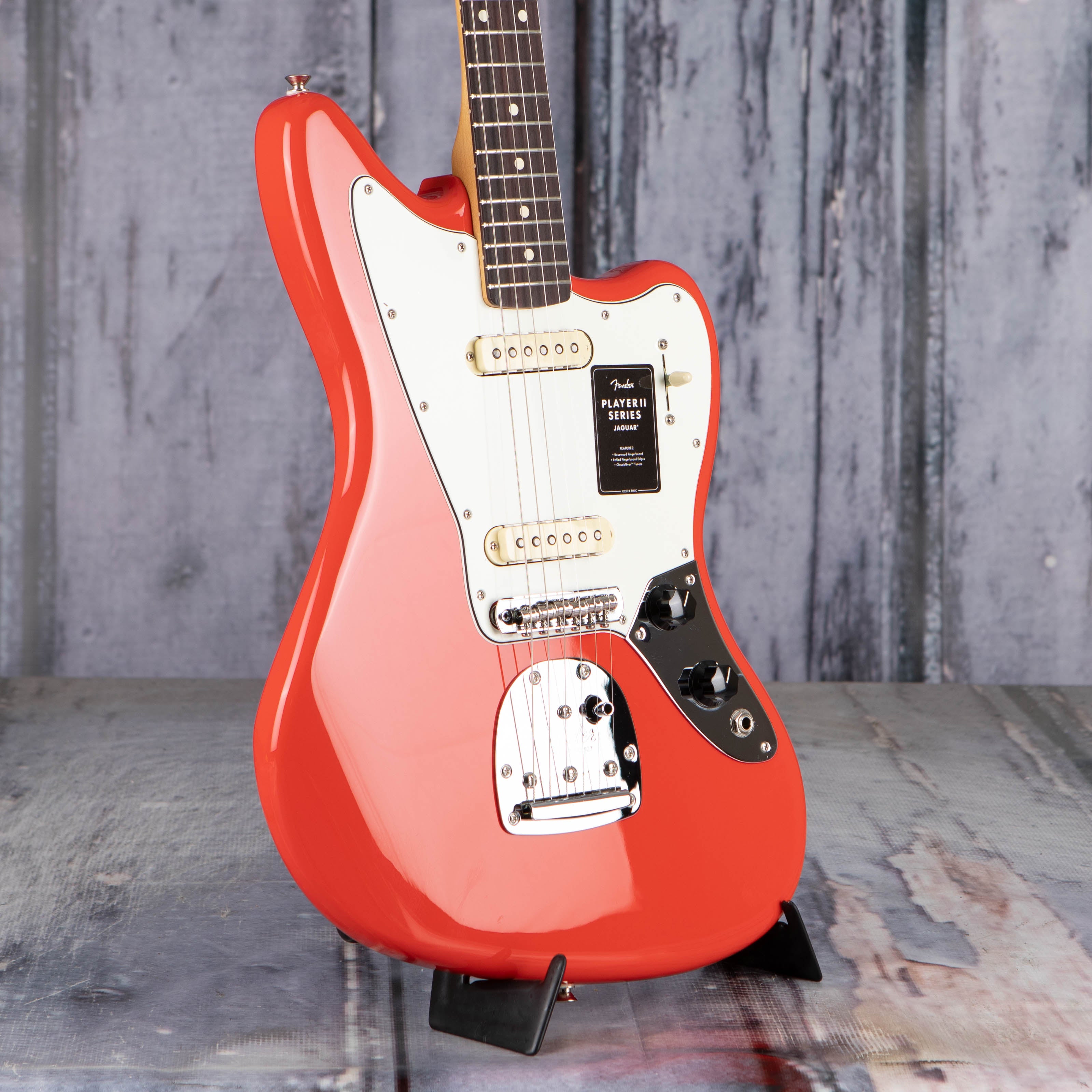 Fender Player II Jaguar Electric Guitar, Coral Gold, angle