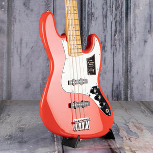 Fender Player II Jazz Bass Guitar, Coral Red, angle