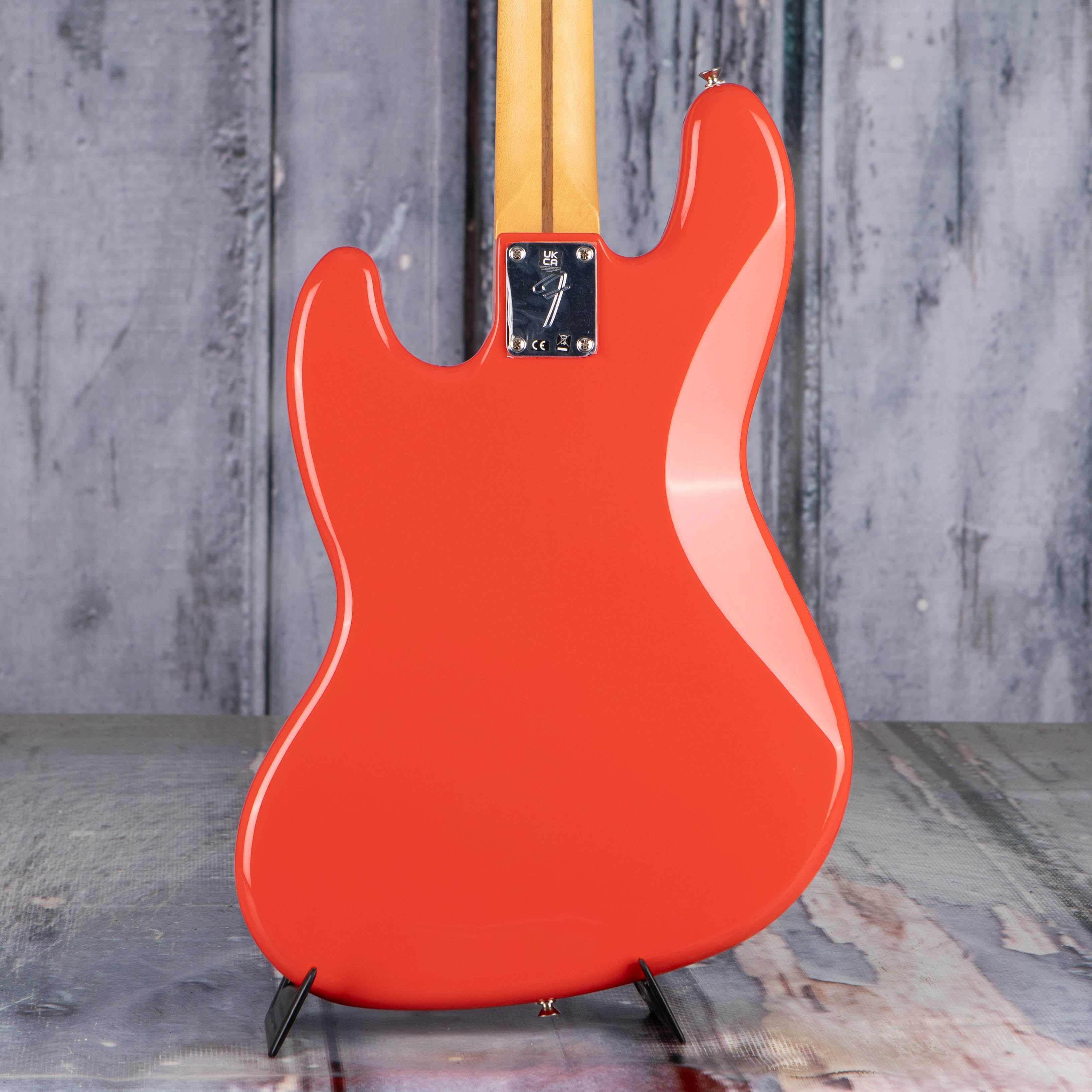 Fender Player II Jazz Bass Guitar, Coral Red, back closeup