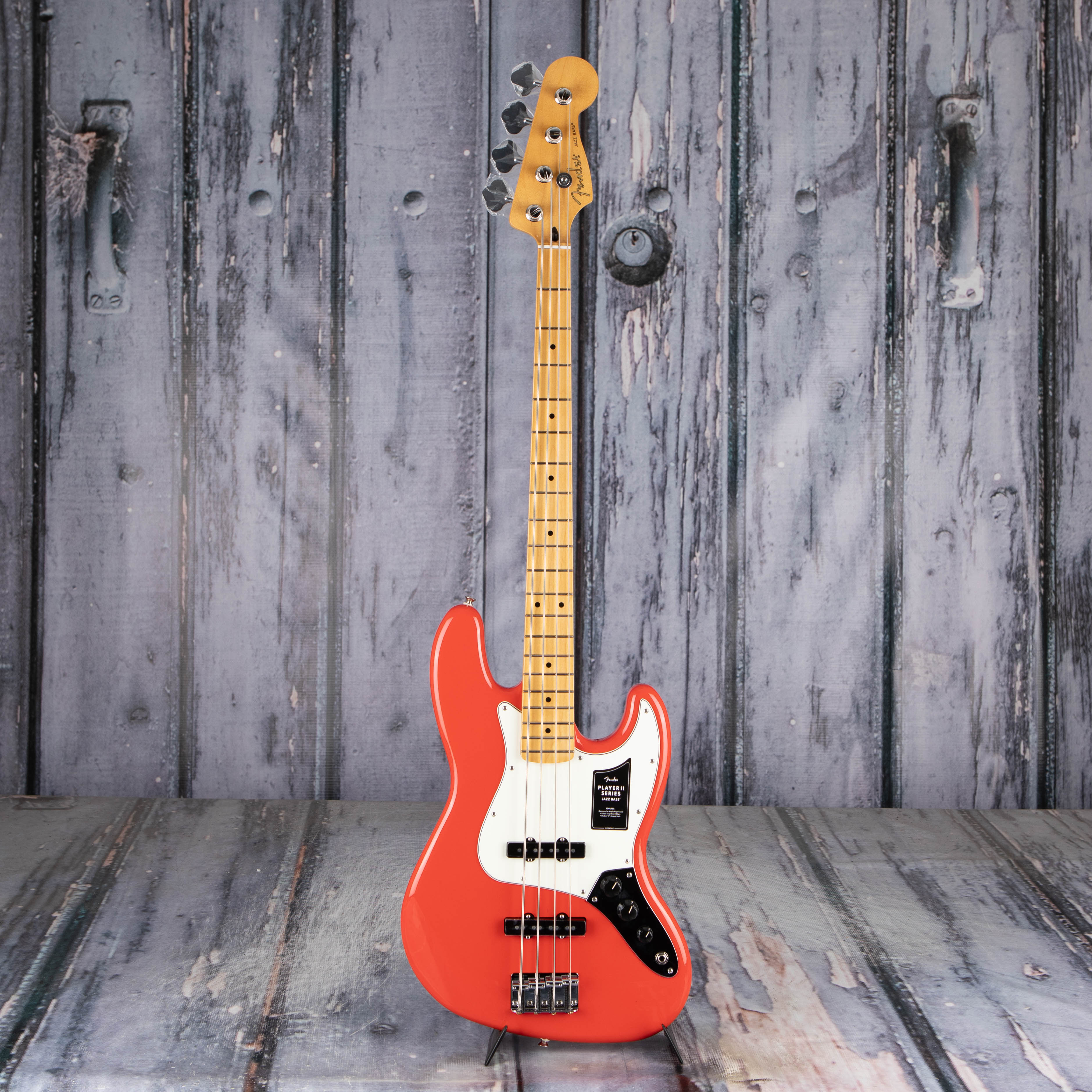 Fender Player II Jazz Bass Guitar, Coral Red, front