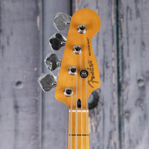 Fender Player II Precision Bass Guitar, Hialeah Yellow, front headstock