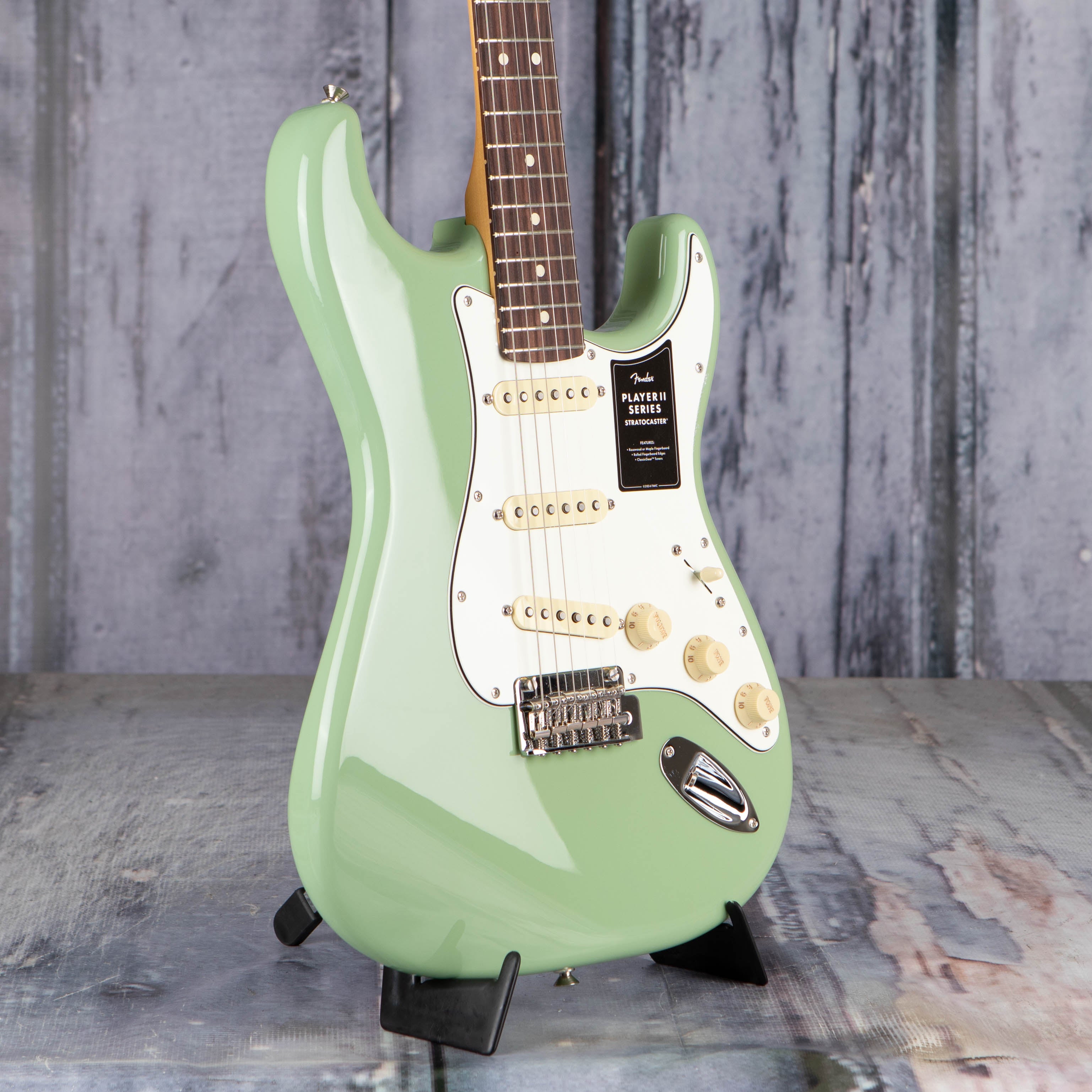 Fender Player II Stratocaster Electric Guitar, Birch Green, angle