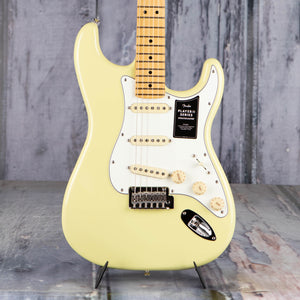 Fender Player II Stratocaster Electric Guitar, Hialeah Yellow, front closeup