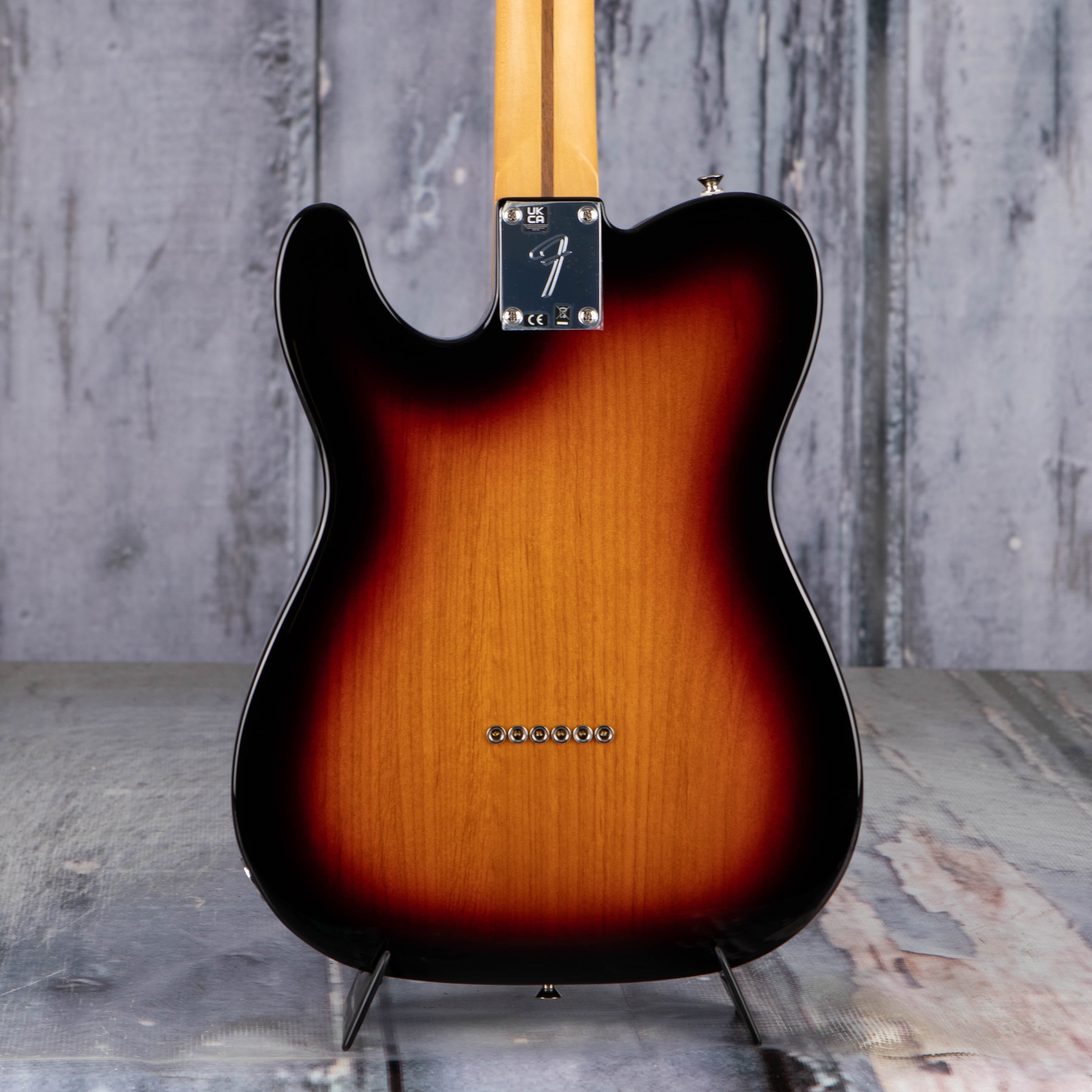 Fender Player II Telecaster Electric Guitar, 3-Color Sunburst, back closeup