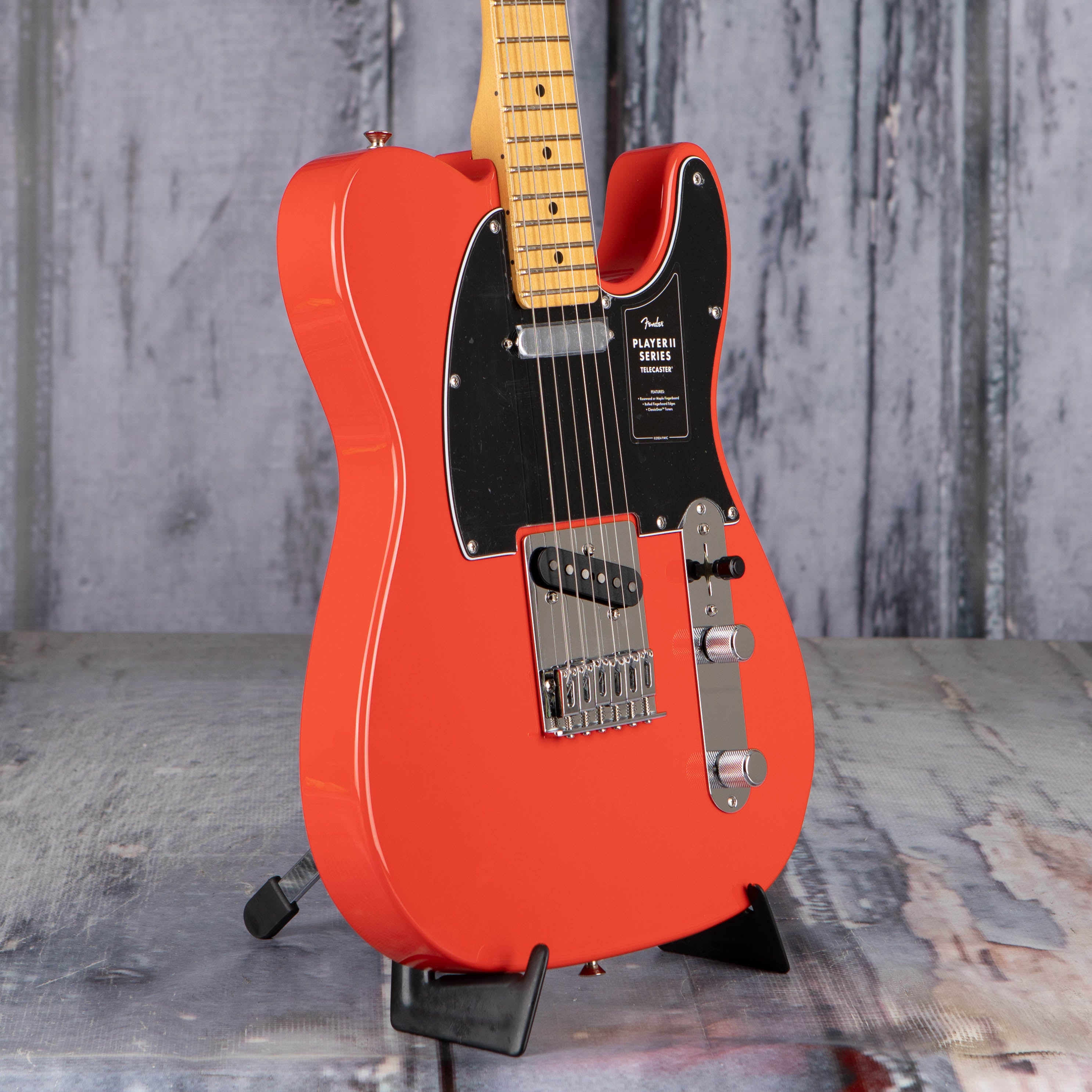 Fender Player II Telecaster Electric Guitar, Coral Red, angle