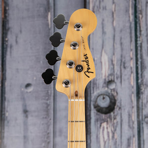 Fender Standard Jazz Bass Guitar, Black, front headstock