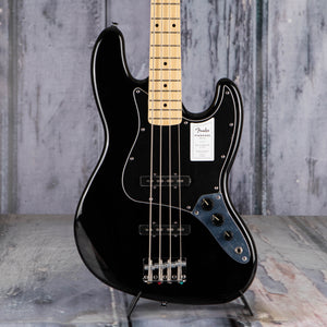 Fender Standard Jazz Bass Guitar, Black, front closeup