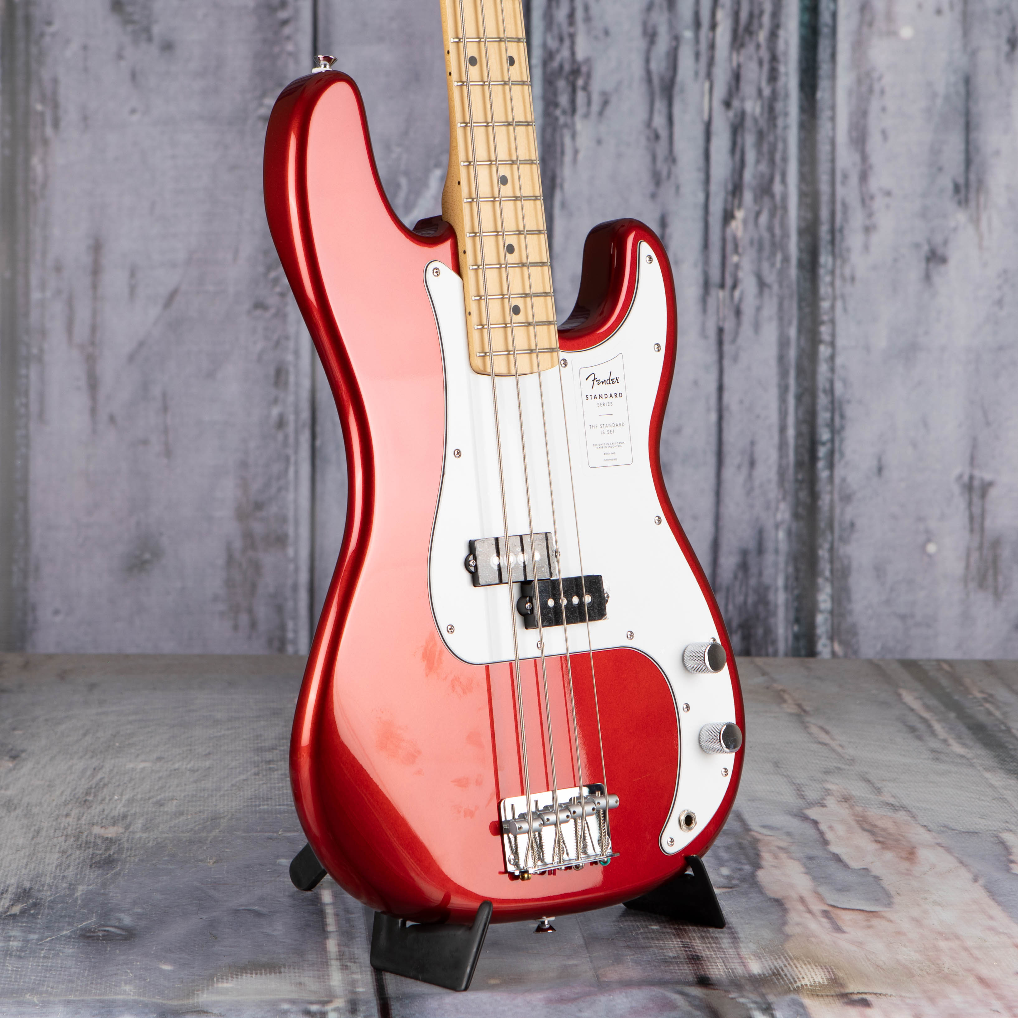 Fender Standard Precision Bass Guitar, Candy Cola, angle