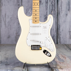 Fender Standard Stratocaster Electric Guitar, Olympic White, front closeup