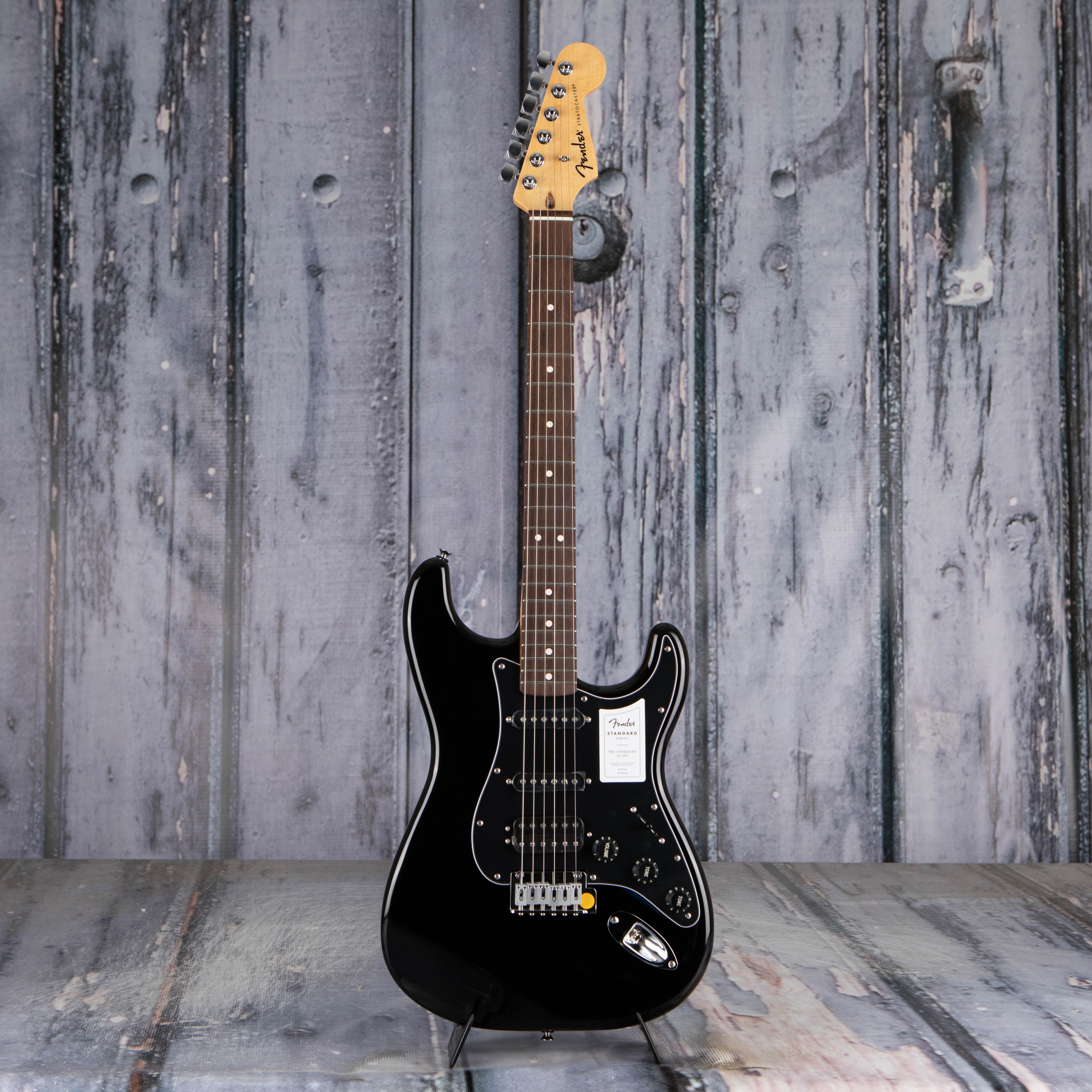 Fender Standard Stratocaster HSS Electric Guitar, Black, front