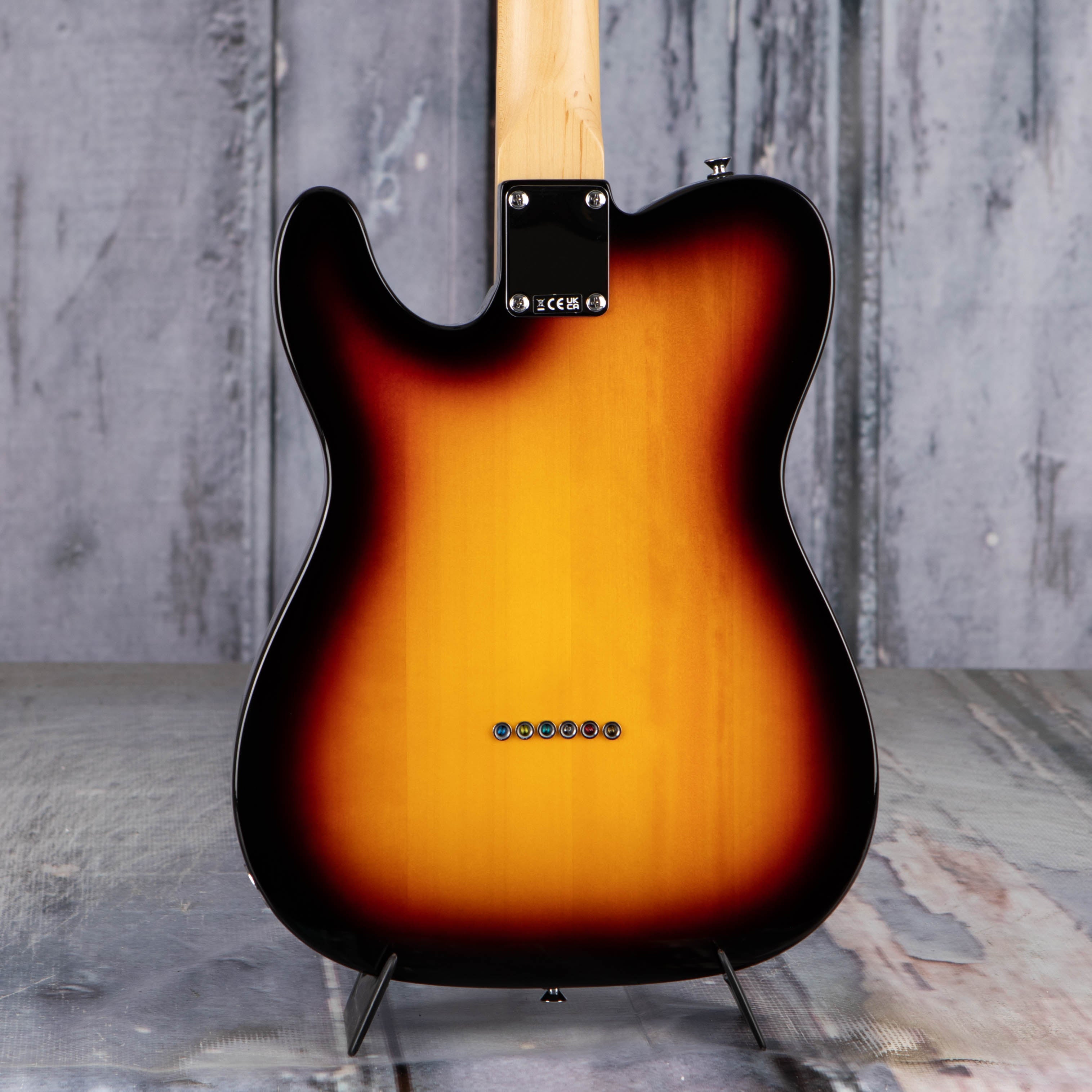 Fender Standard Telecaster Electric Guitar, 3-Color Sunburst, back closeup