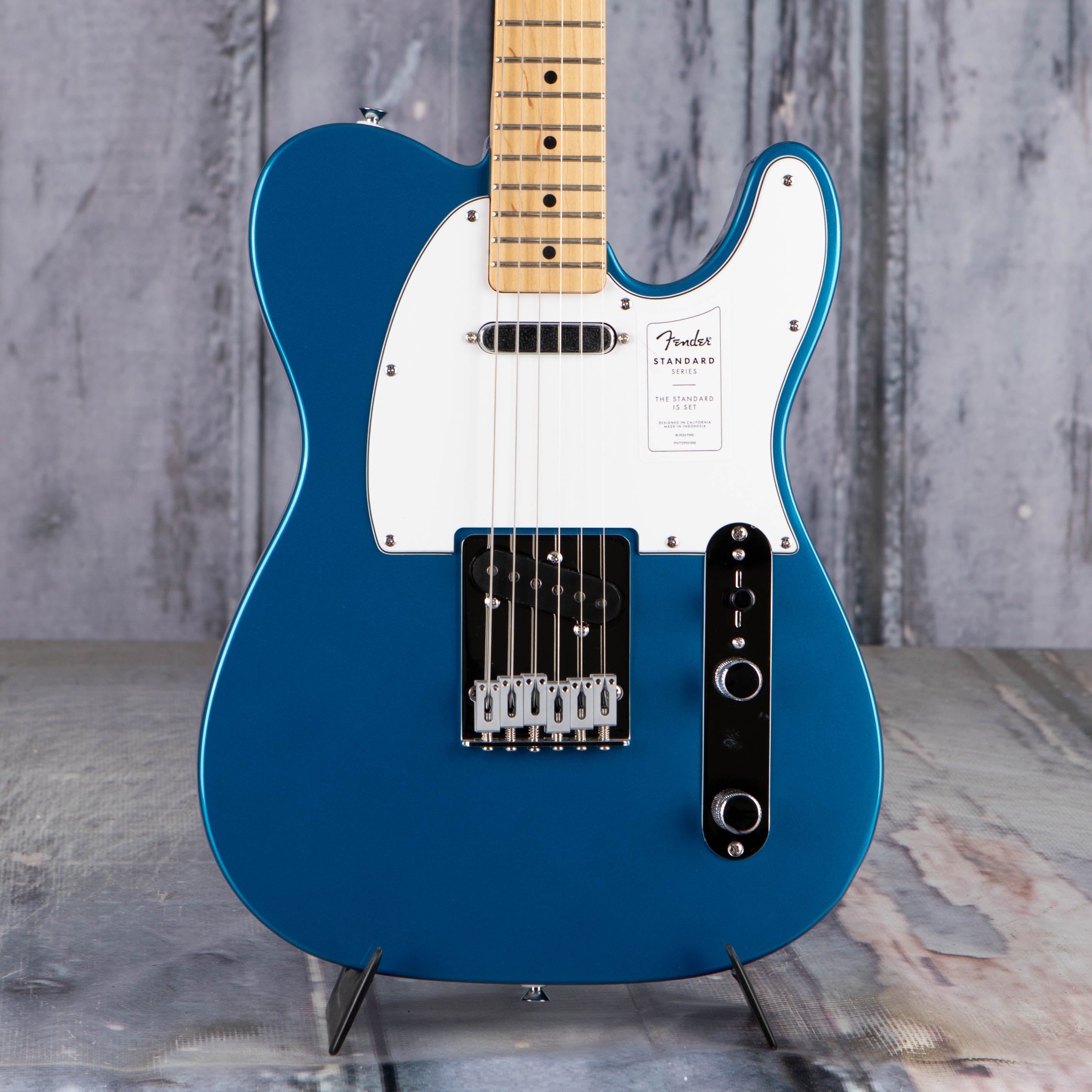 Fender Standard Telecaster Electric Guitar, Aqua Marine Metallic, front closeup