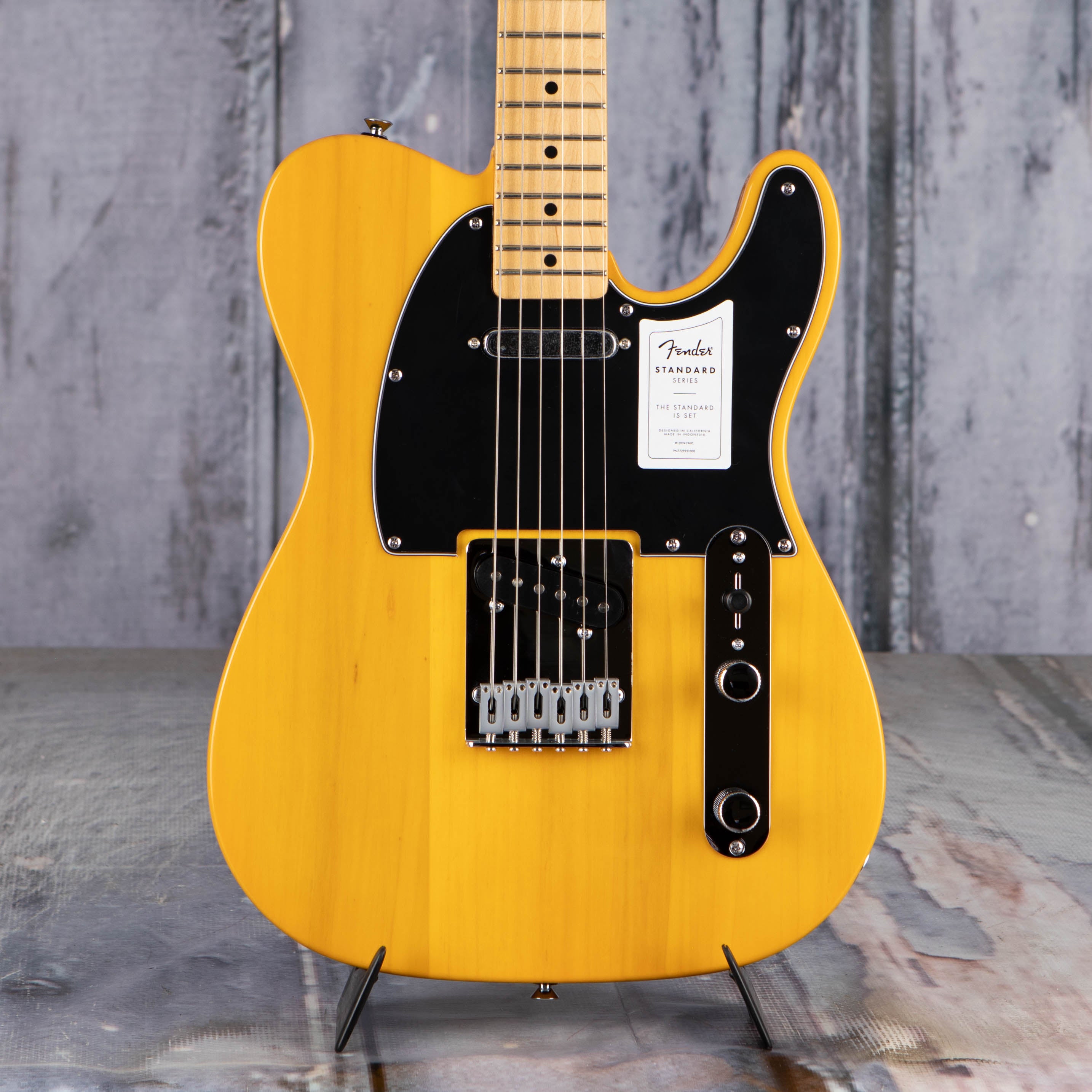 Fender Standard Telecaster Electric Guitar, Butterscotch Blonde, front closeup