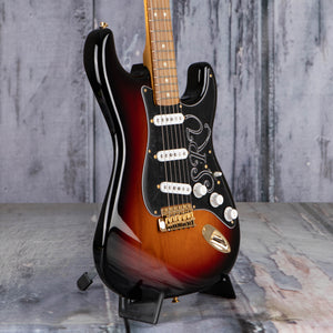 Fender Stevie Ray Vaughan Stratocaster Electric Guitar, 3-Color Sunburst, angle