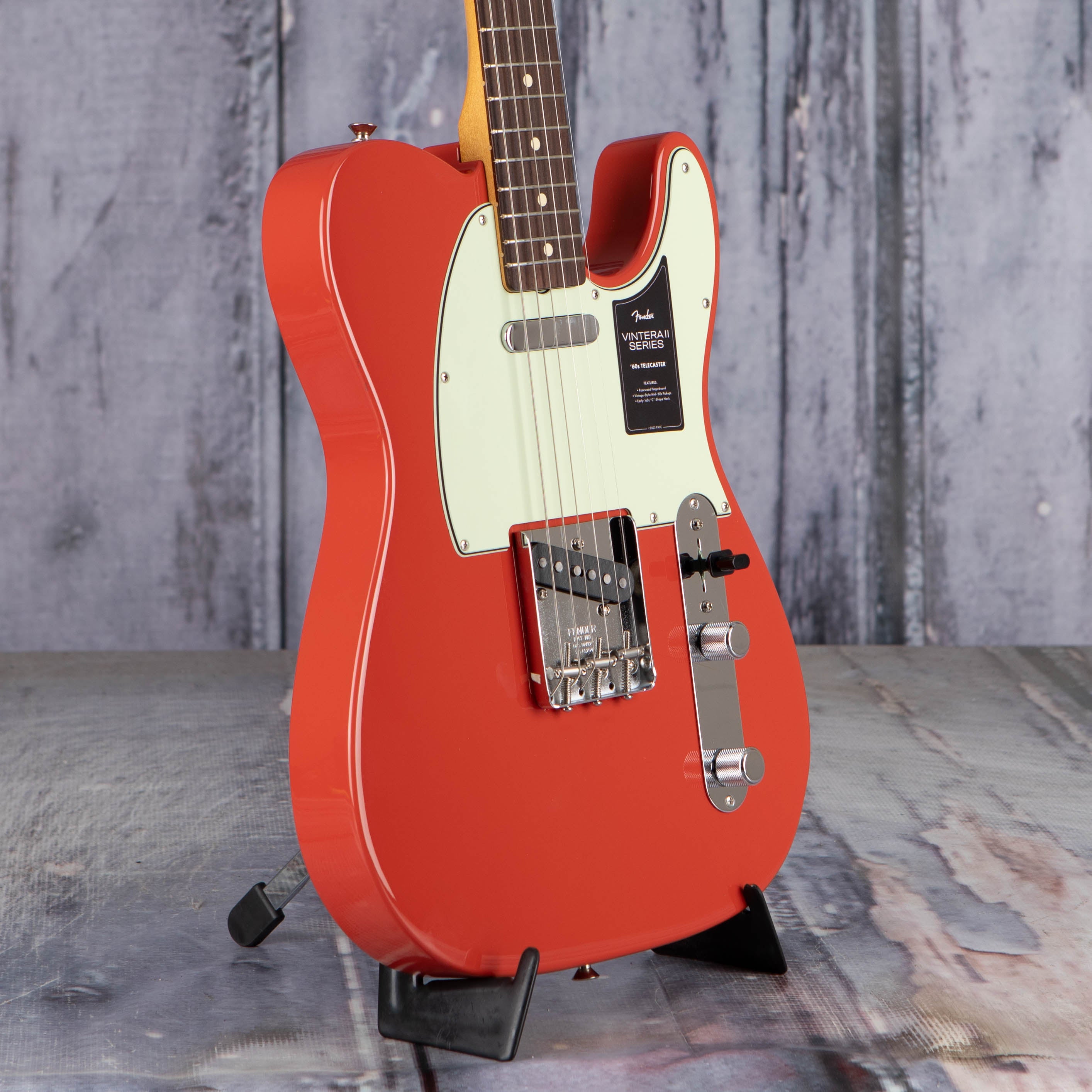 Fender Vintera II '60s Telecaster Electric Guitar, Fiesta Red, angle