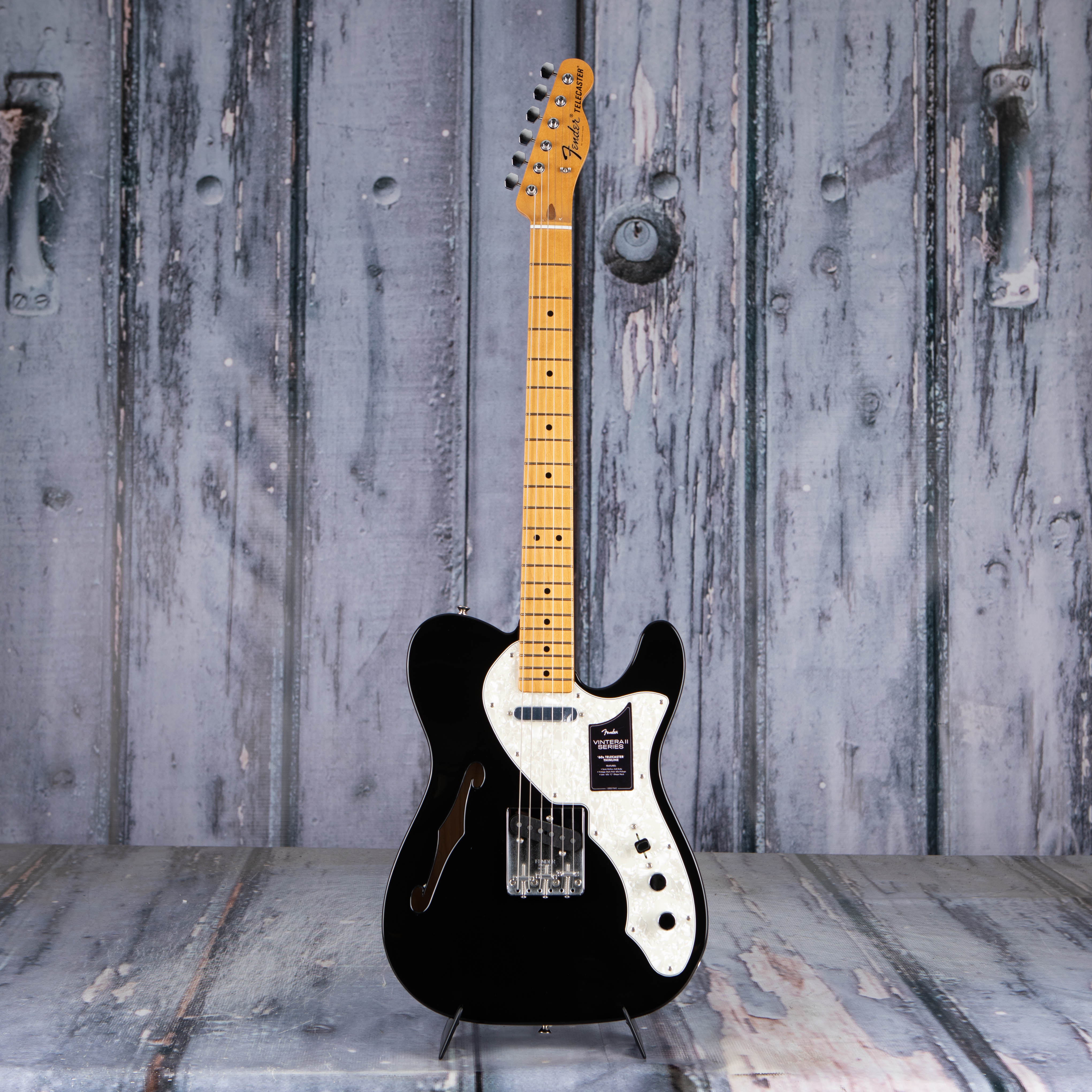 Fender Vintera II '60s Telecaster Thinline Semi-Hollowbody Guitar, Black, front