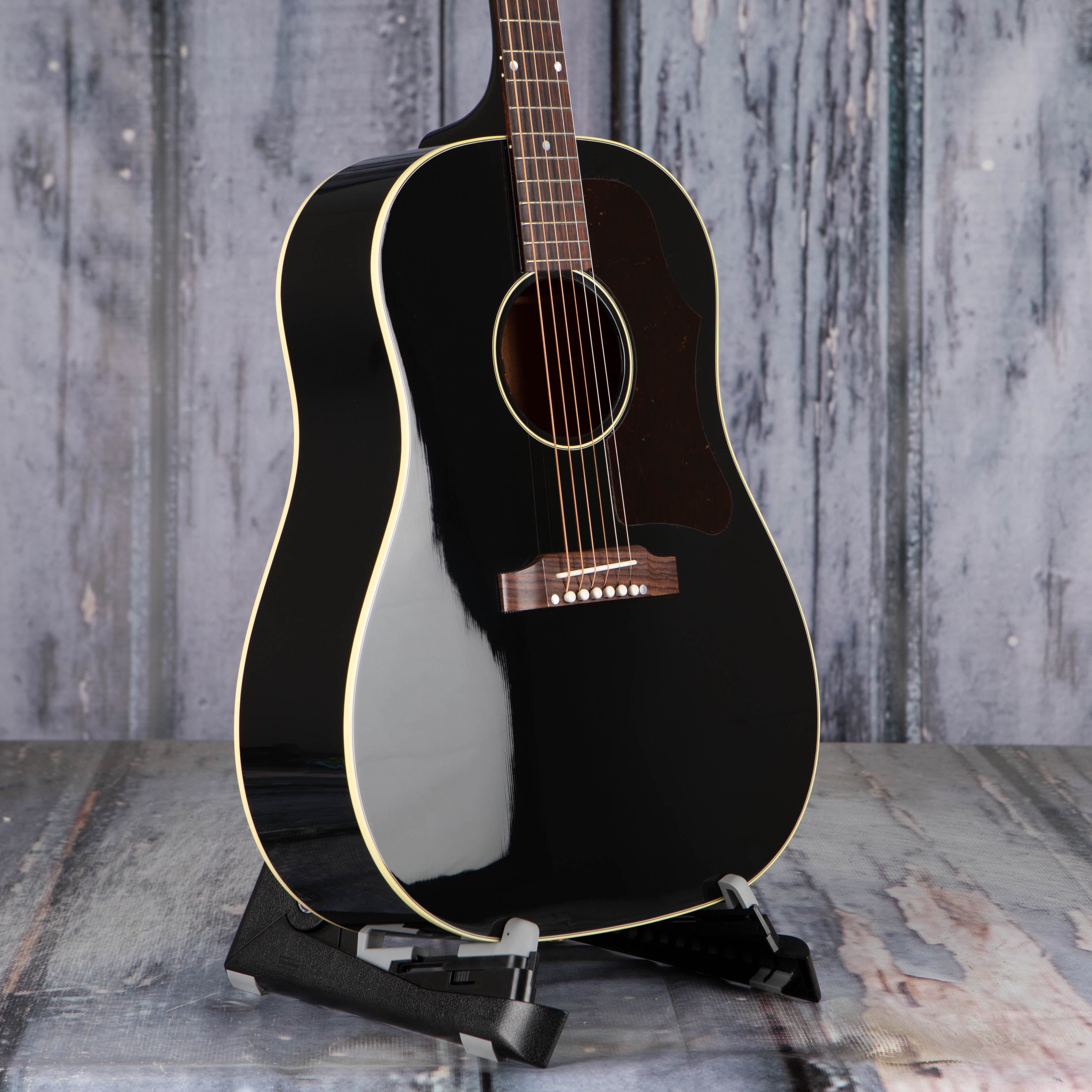 Gibson '50s J-45 Original Acoustic/Electric Guitar, Ebony, angle