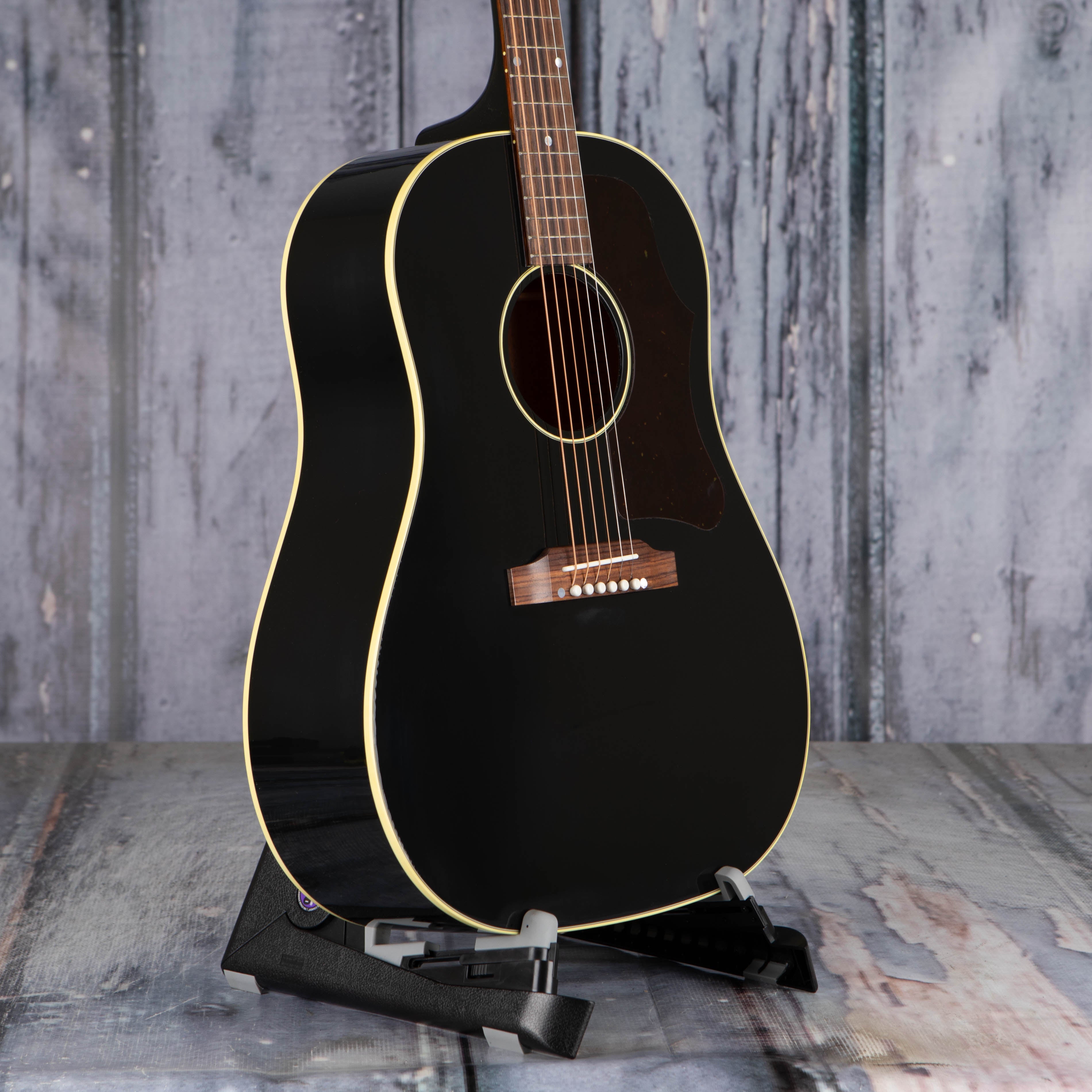 Gibson '50s J-45 Original Acoustic/Electric Guitar, Ebony, angle