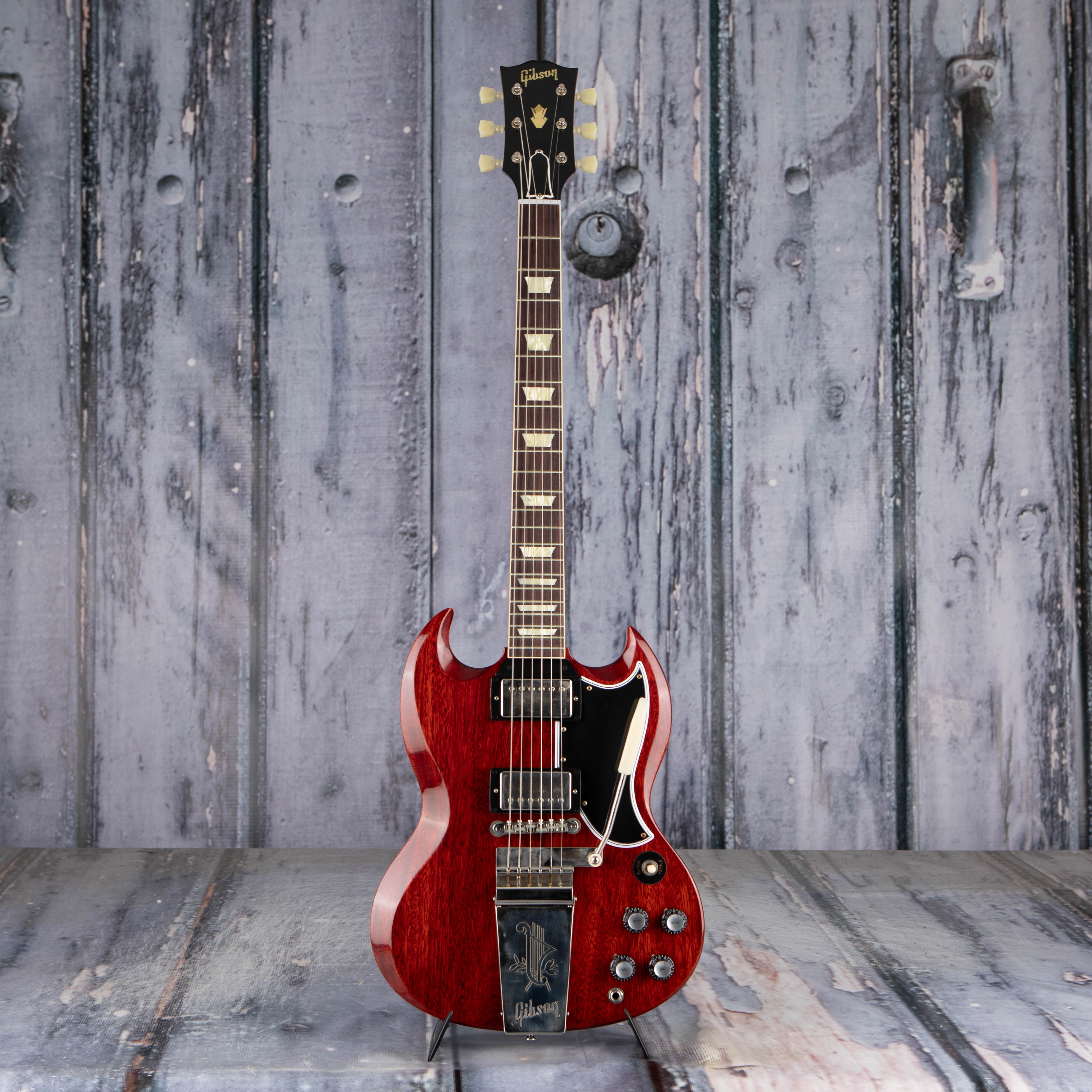 Gibson Custom Shop 1964 SG Standard Reissue W/ Maestro Vibrola VOS Electric Guitar, Cherry Red, front