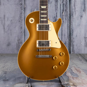 Gibson Custom Shop '57 Les Paul Standard VOS Electric Guitar, Gold Top, front closeup