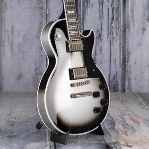 Gibson Custom Shop Les Paul Custom Electric Guitar, Silverburst, angle