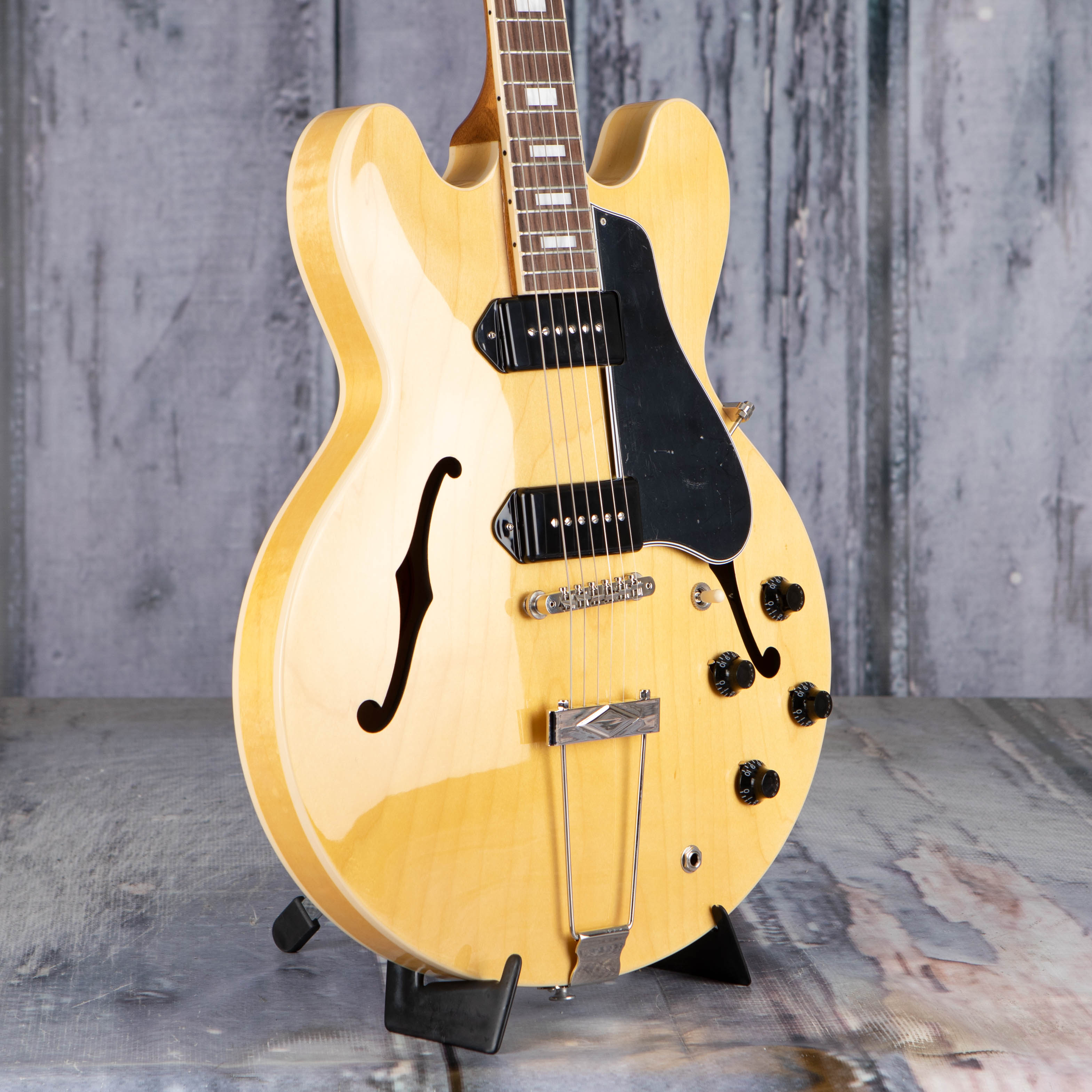 Gibson ES-330 Hollowbody Guitar, Antique Natural, angle