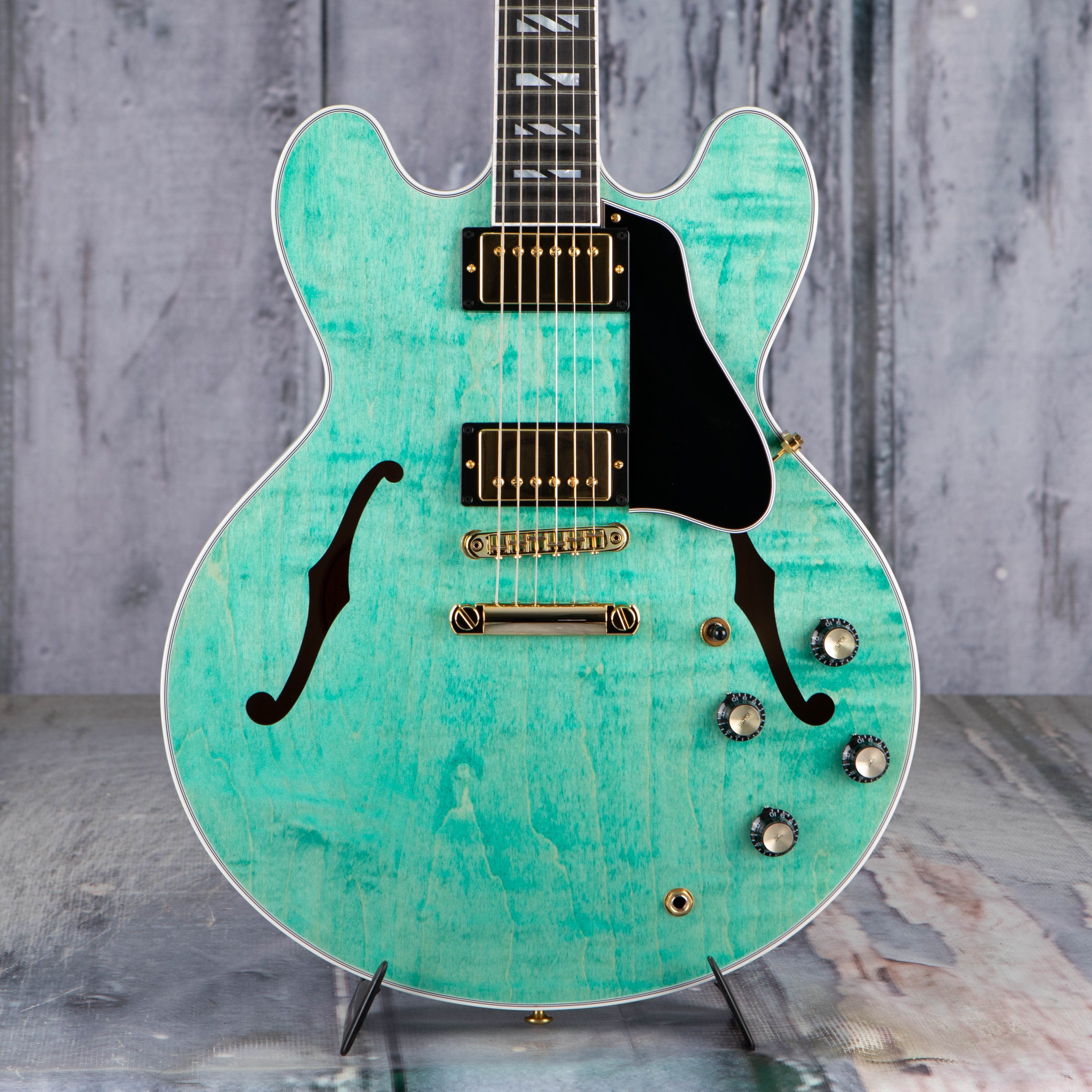 Gibson ES Supreme Semi-Hollowbody Guitar, Seafoam Green, front closeup