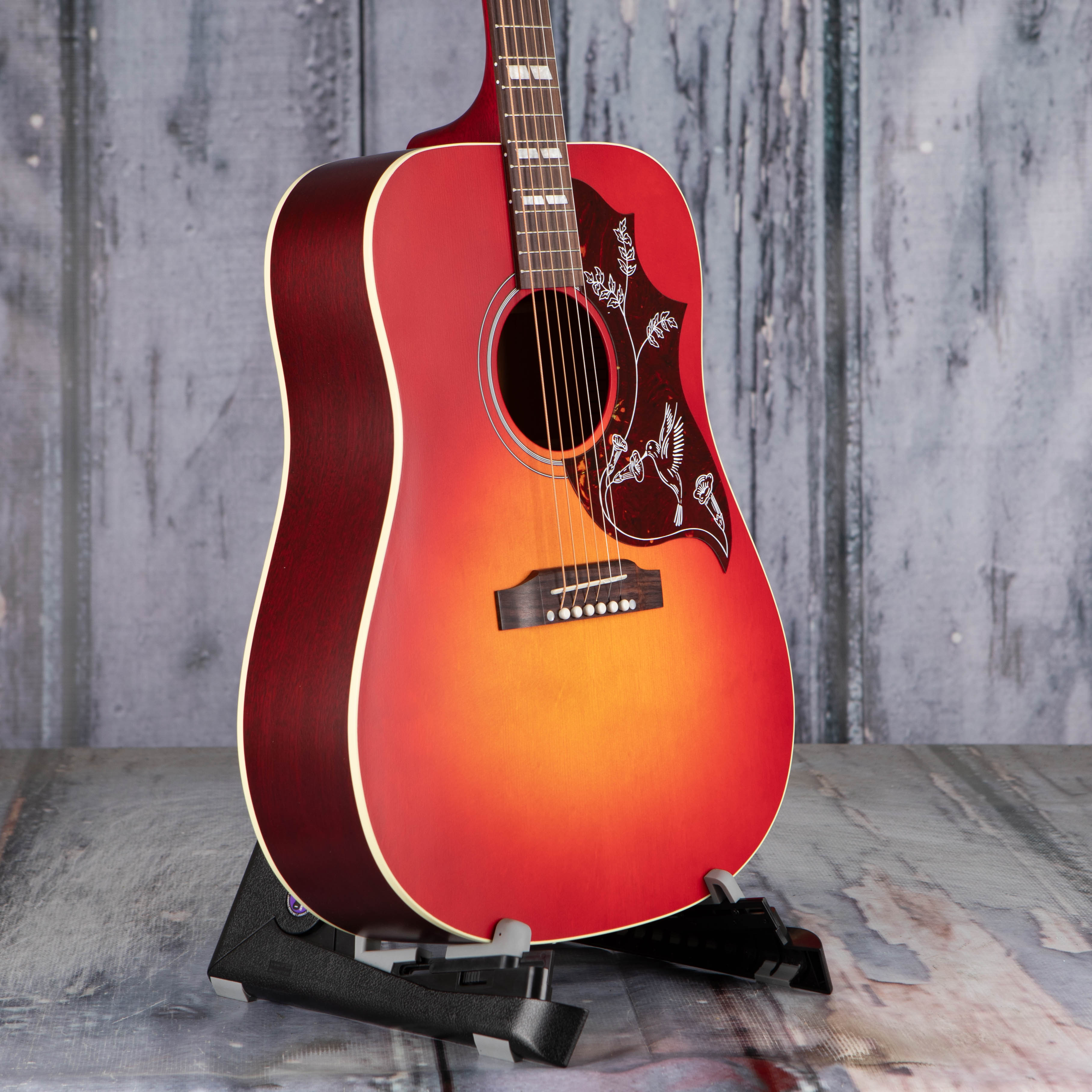 Gibson Hummingbird Special Acoustic/Electric Guitar, Satin Vintage Cherry Sunburst, angle