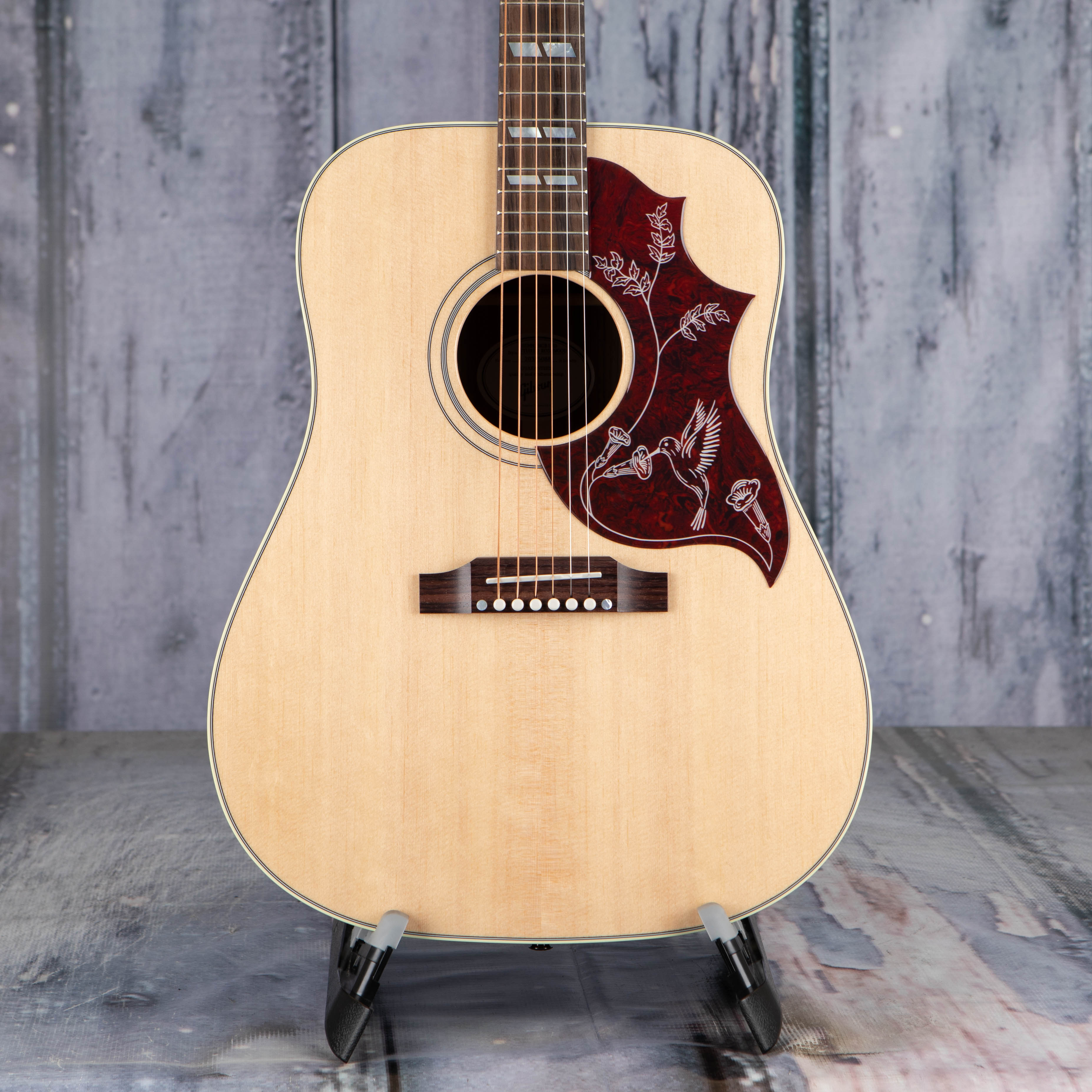 Gibson Hummingbird Studio Rosewood Acoustic/Electric Guitar, Natural, front closeup