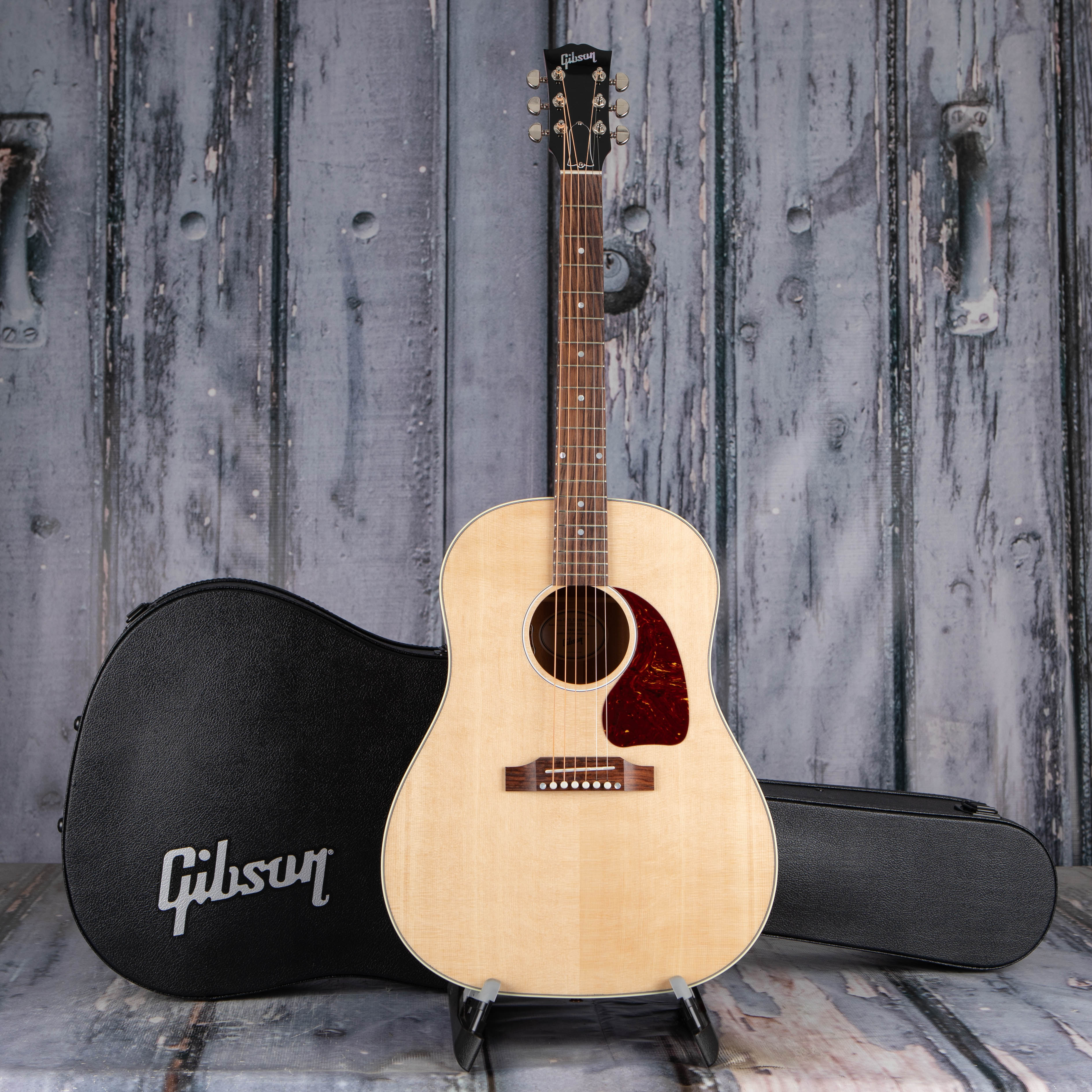 Gibson J-45 Standard Acoustic/Electric Guitar, Antique Natural/Cherry Back, case