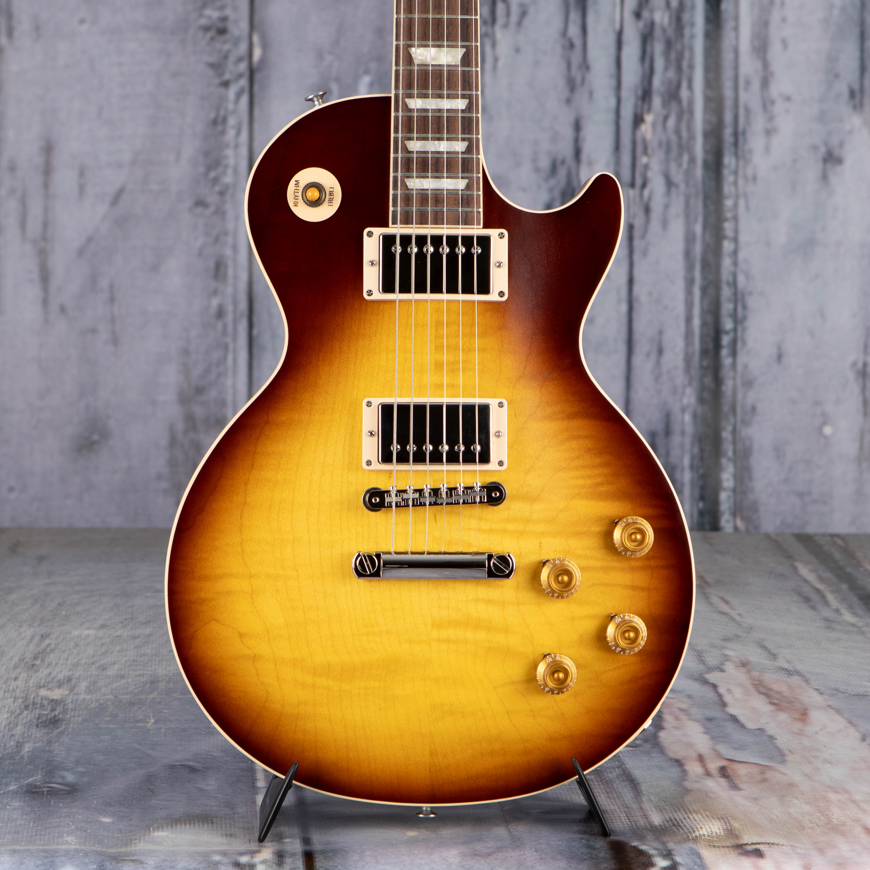 Gibson Les Paul Standard 50s Faded Electric Guitar, Vintage Tobacco Burst, front closeup