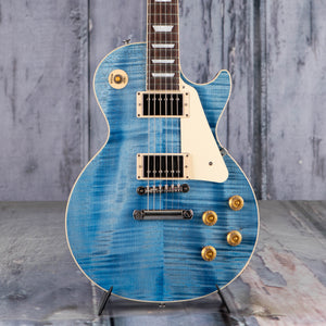 Gibson Les Paul Standard 50s Figured Top Electric Guitar, Ocean Blue, front closeup