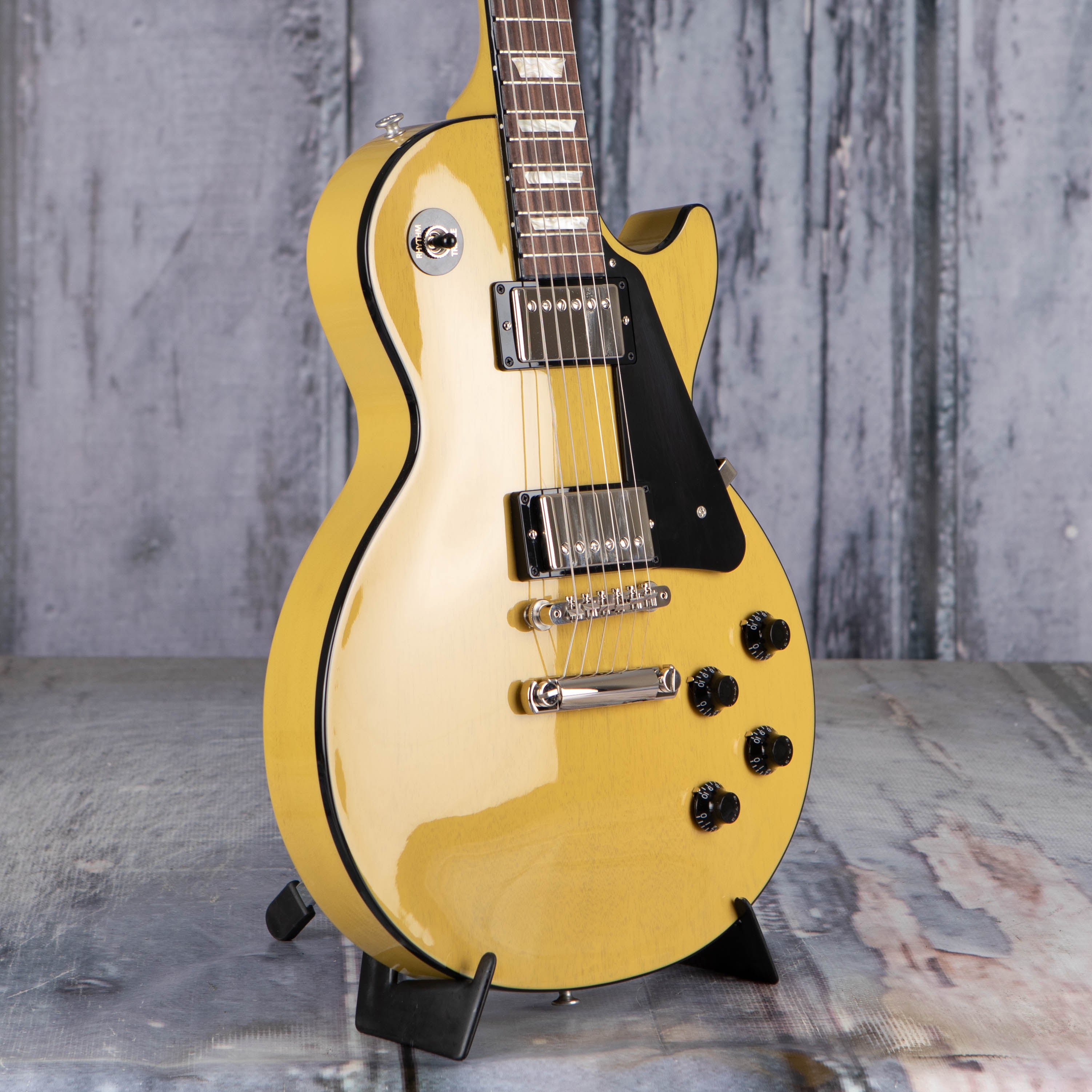 Gibson Les Paul Standard 50s Mahogany Top Electric Guitar, TV Yellow, angle