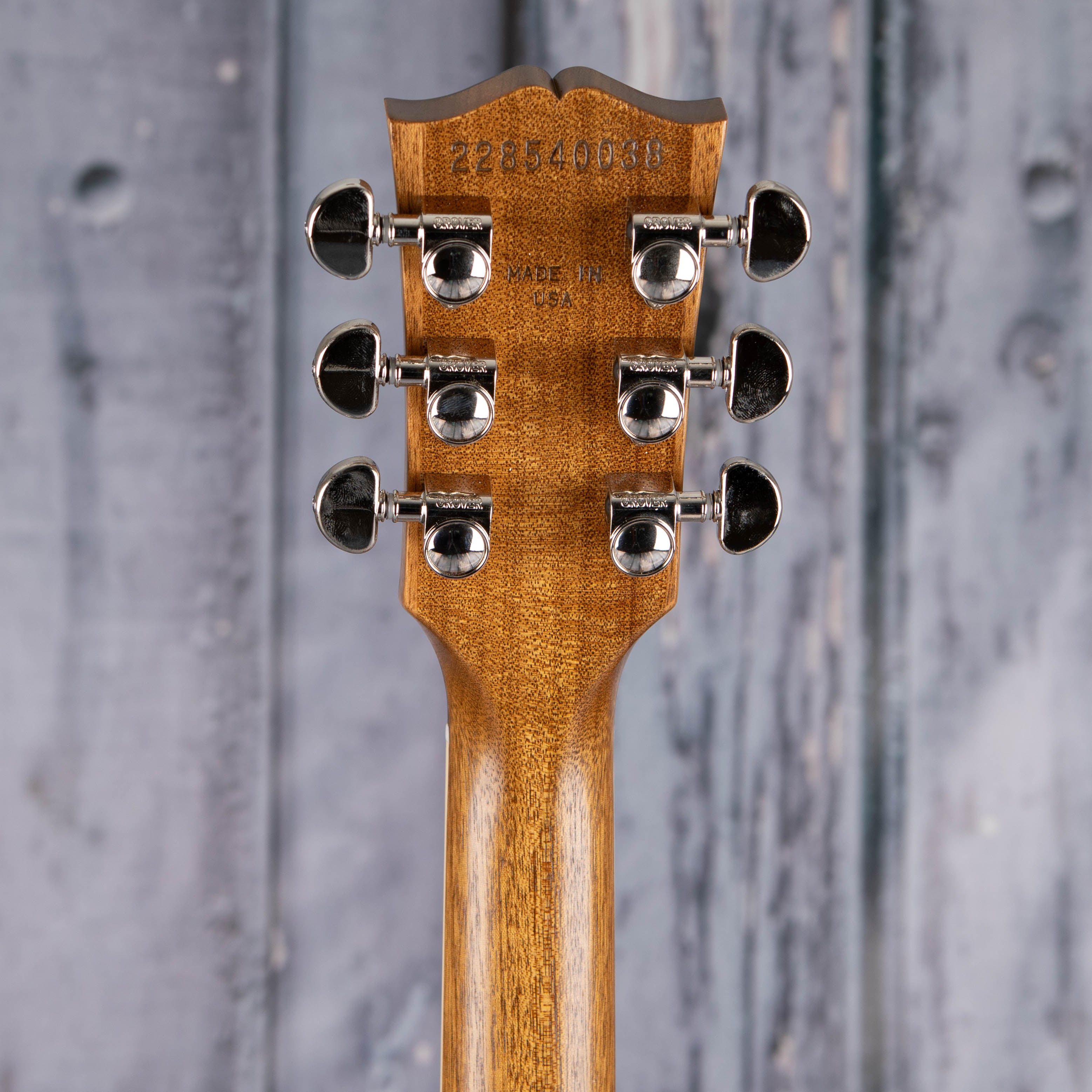 Gibson Les Paul Standard 60s Faded Electric Guitar, Vintage Bourbon Burst, back headstock