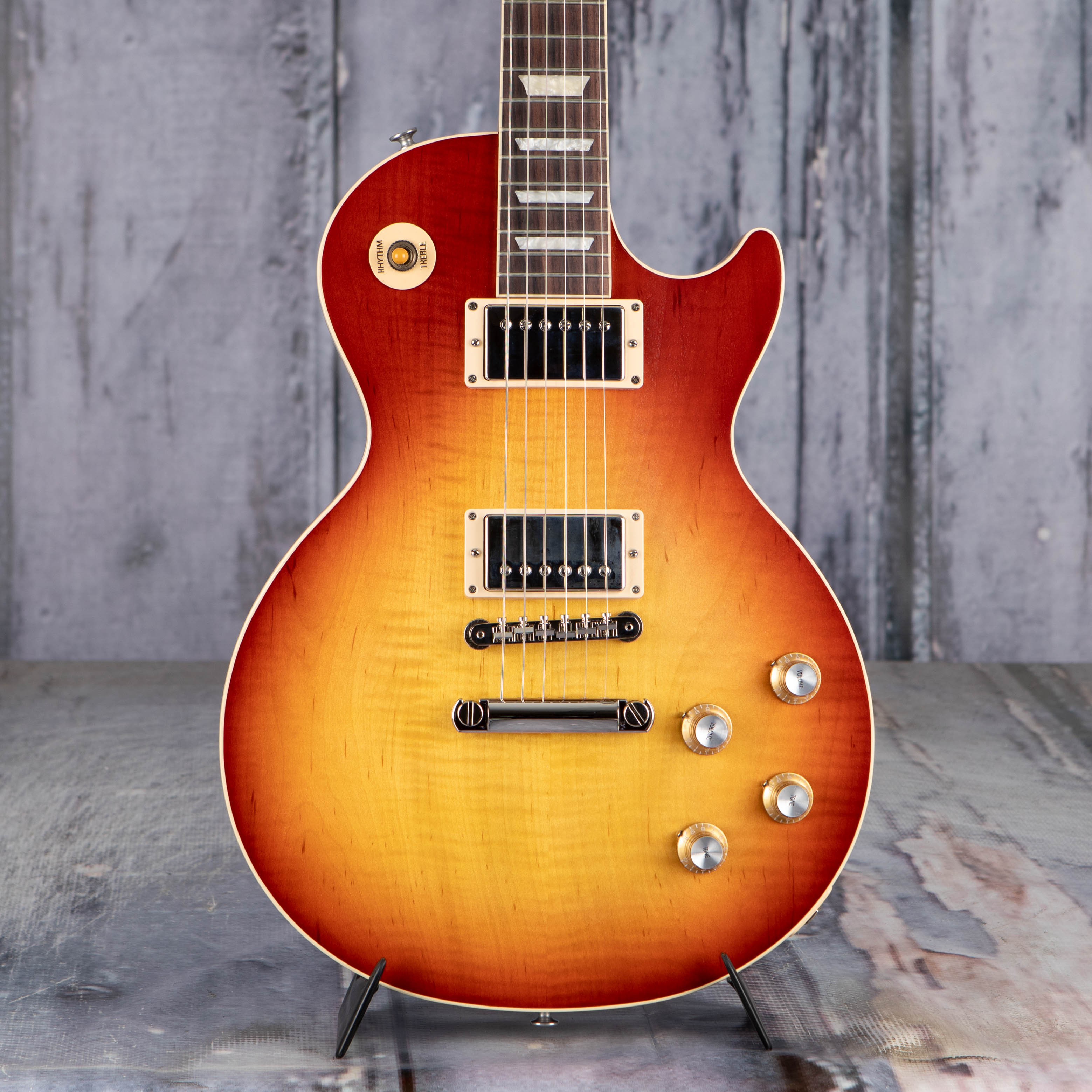 Gibson Les Paul Standard 60s Faded Electric Guitar, Vintage Bourbon Burst, front closeup