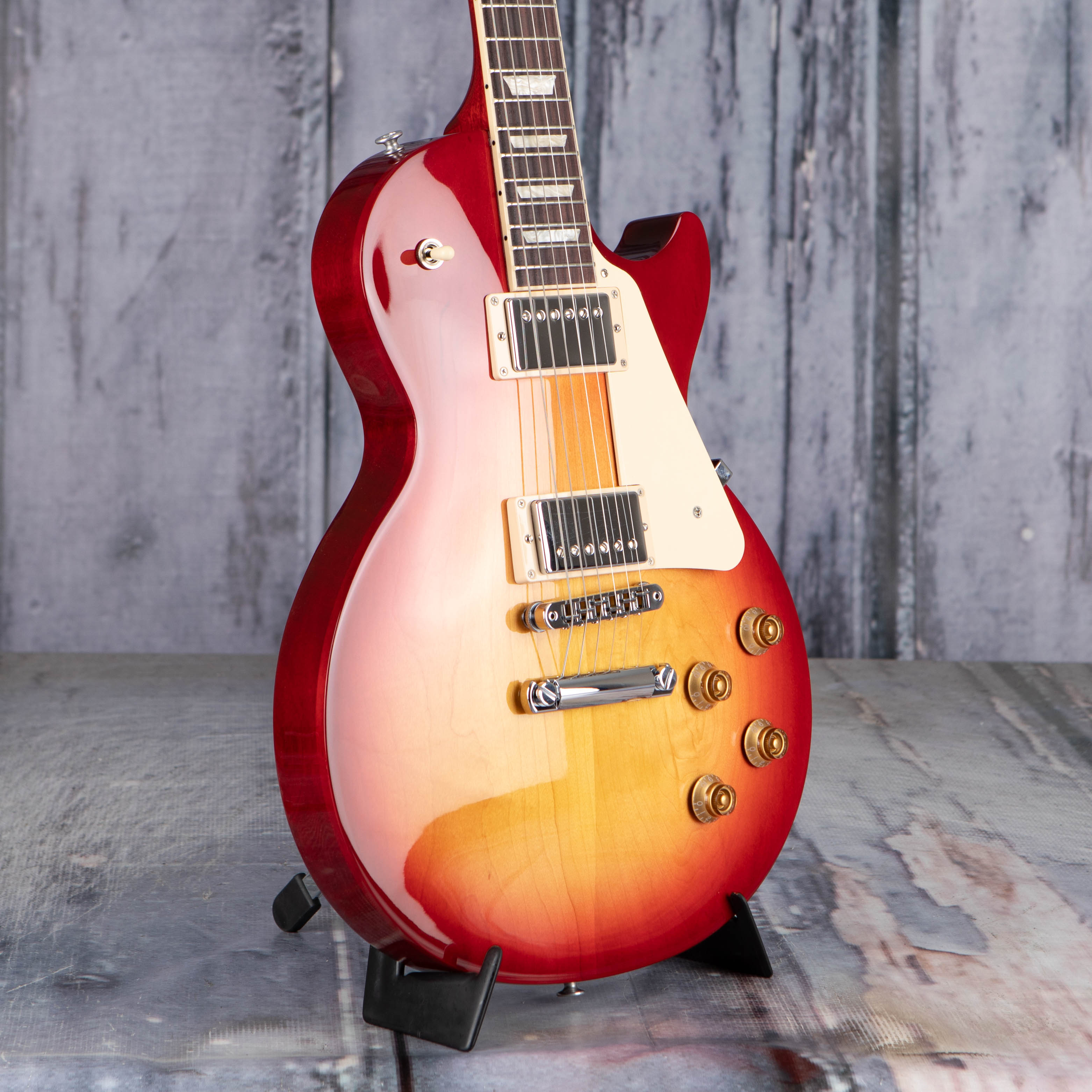 Gibson Les Paul Studio Electric Guitar, Cherry Sunburst, angle