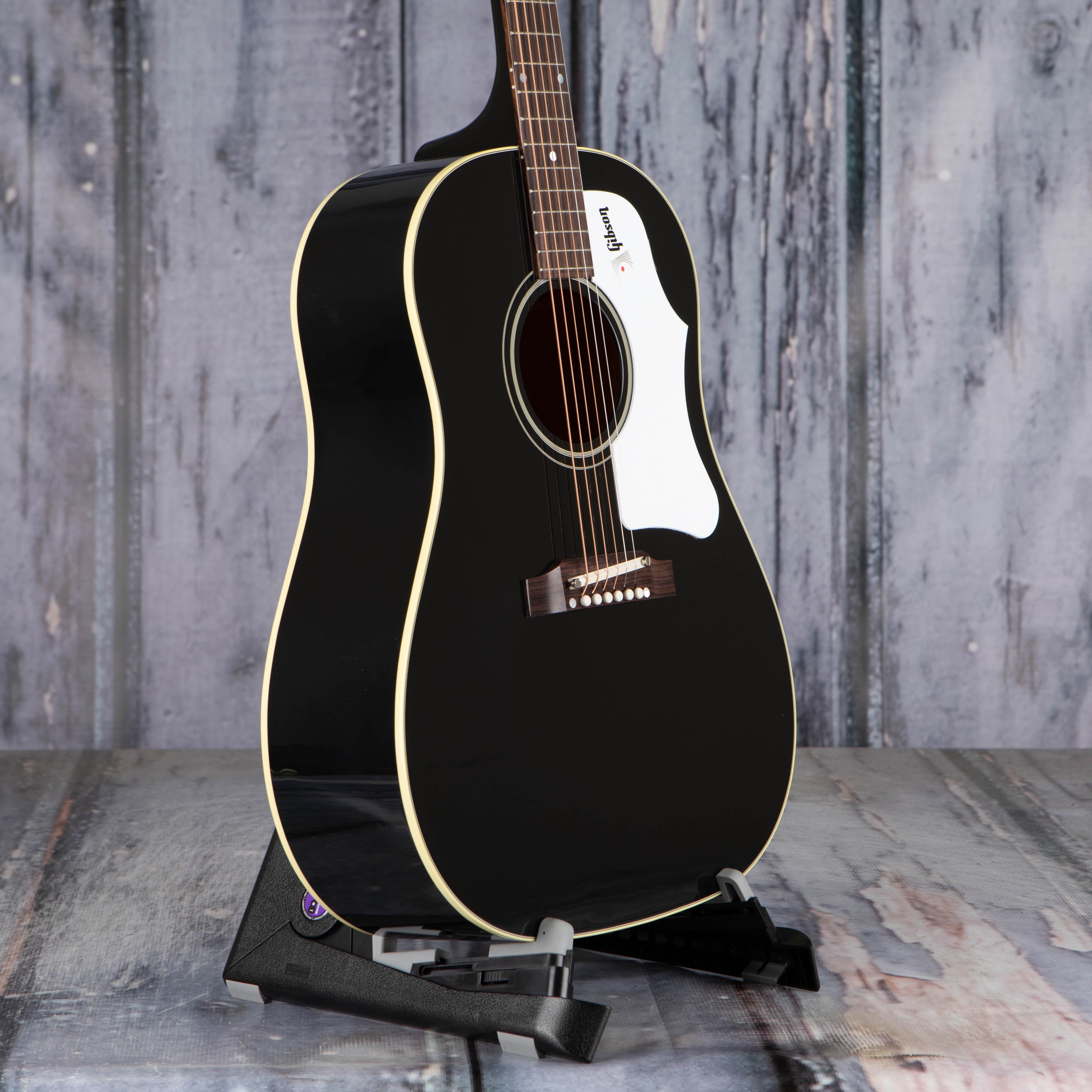 Gibson Montana 60s J-45 Original Acoustic Guitar, Ebony, angle