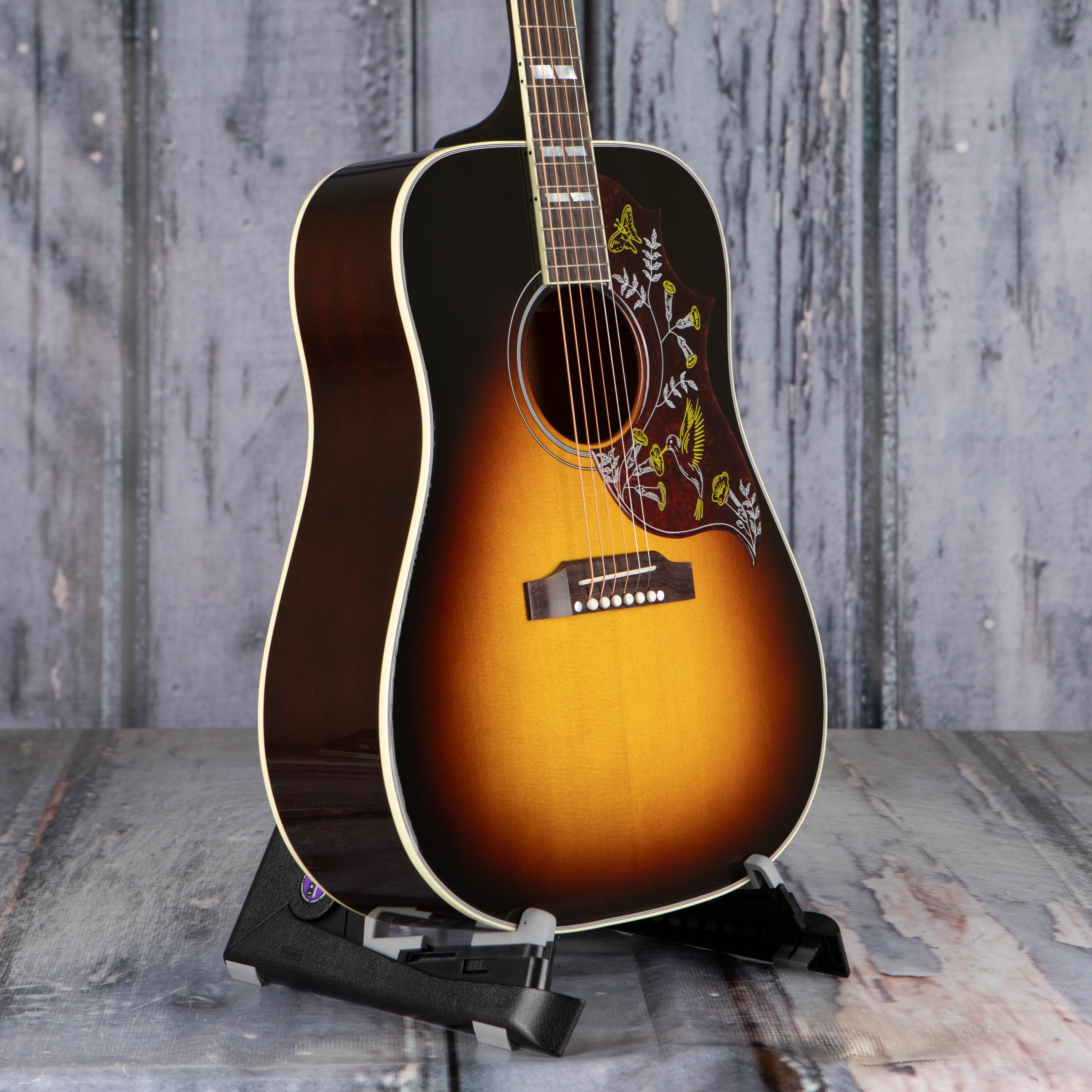 Gibson Montana Hummingbird Standard Acoustic/Electric Guitar, Vintage Sunburst, angle