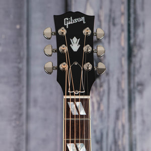 Gibson Montana Hummingbird Standard Acoustic/Electric Guitar, Vintage Sunburst, front headstock