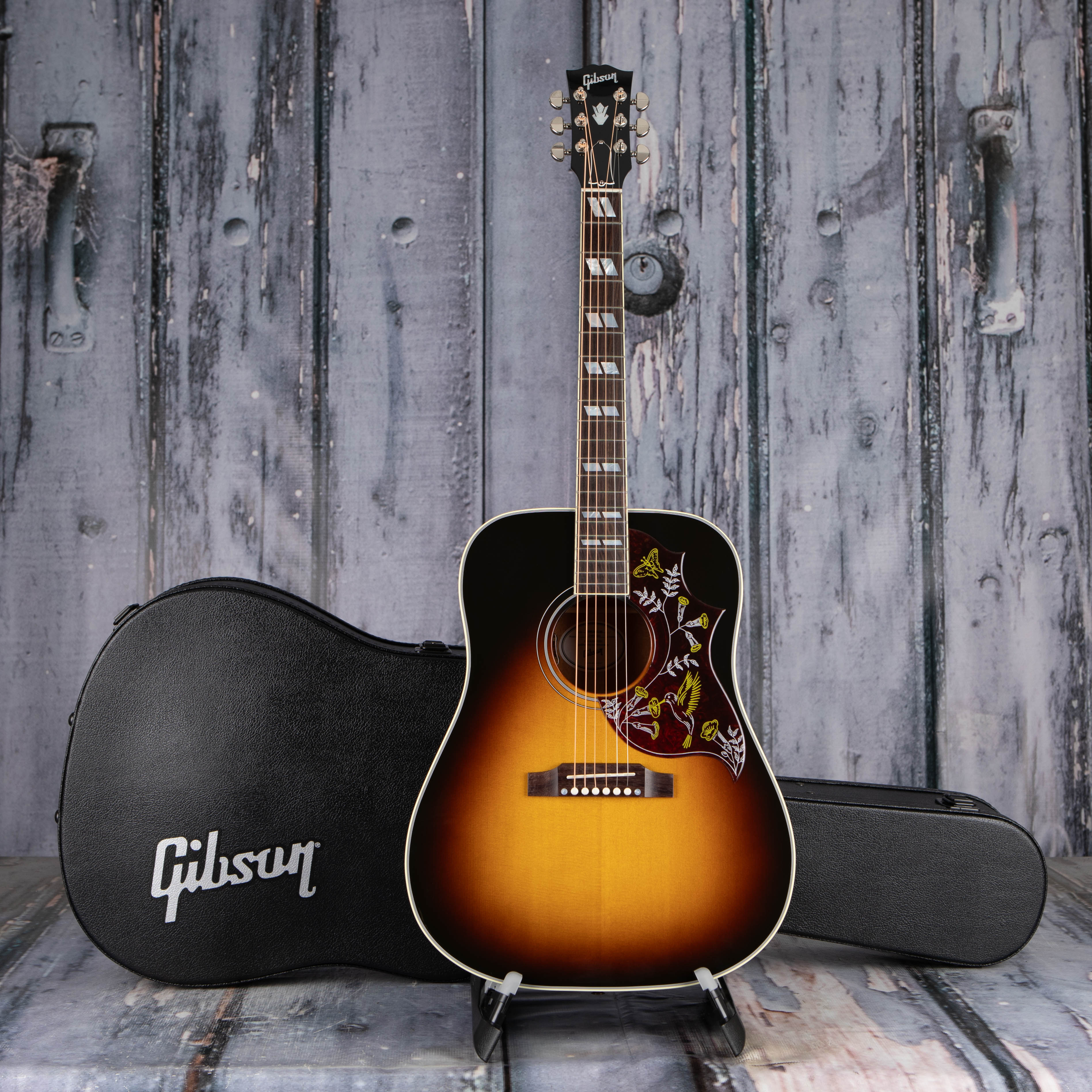 Gibson Montana Hummingbird Standard Acoustic/Electric Guitar, Vintage Sunburst, case