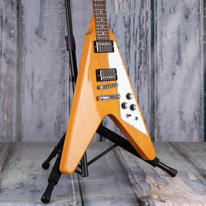 Gibson USA Flying V Electric Guitar, Antique Natural, angle