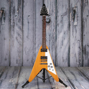 Gibson USA Flying V Electric Guitar, Antique Natural, front