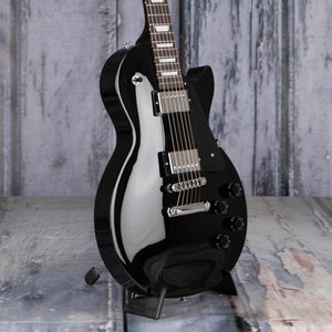 Gibson USA Les Paul Studio Electric Guitar, Ebony, angle