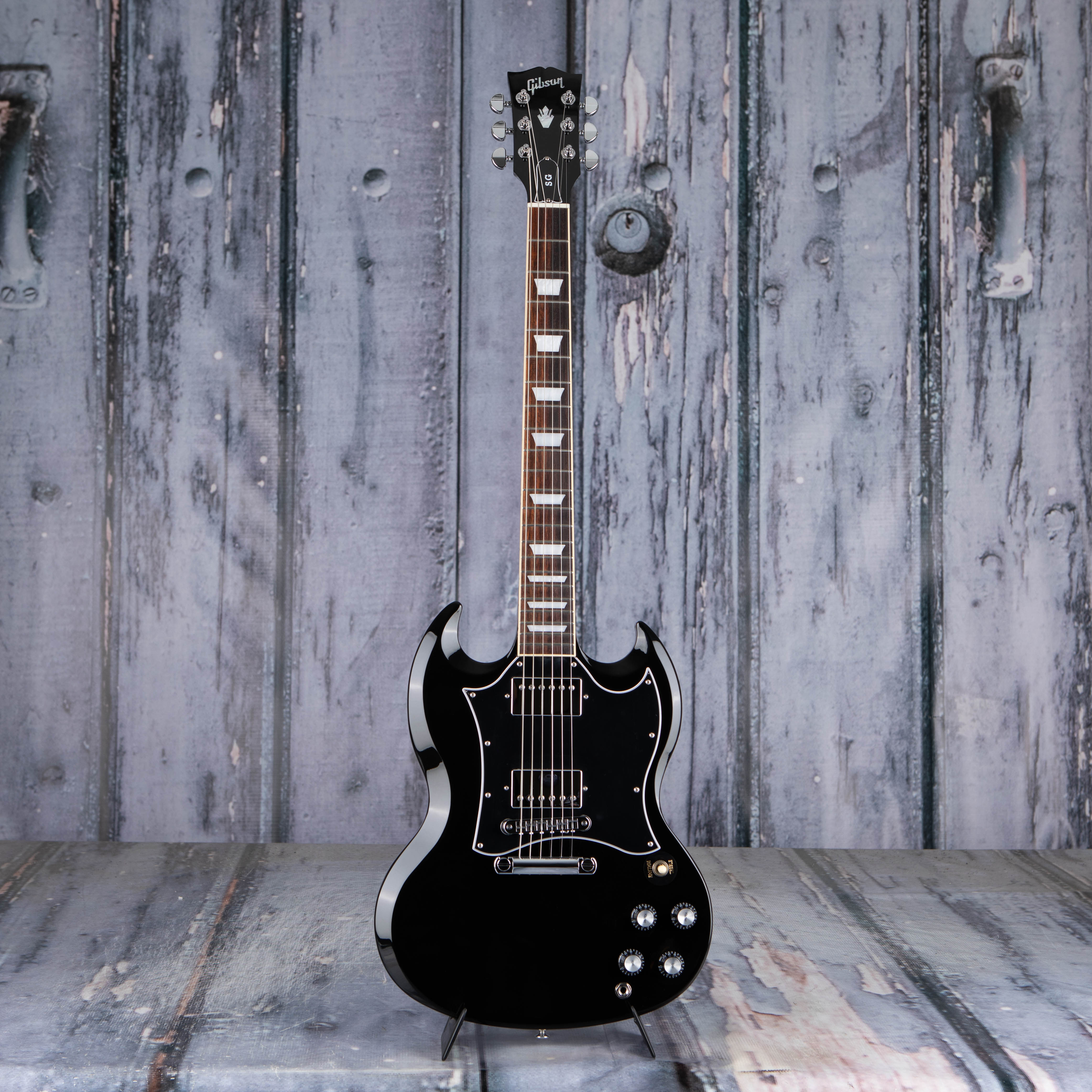 Gibson USA SG Standard Electric Guitar, Ebony, front