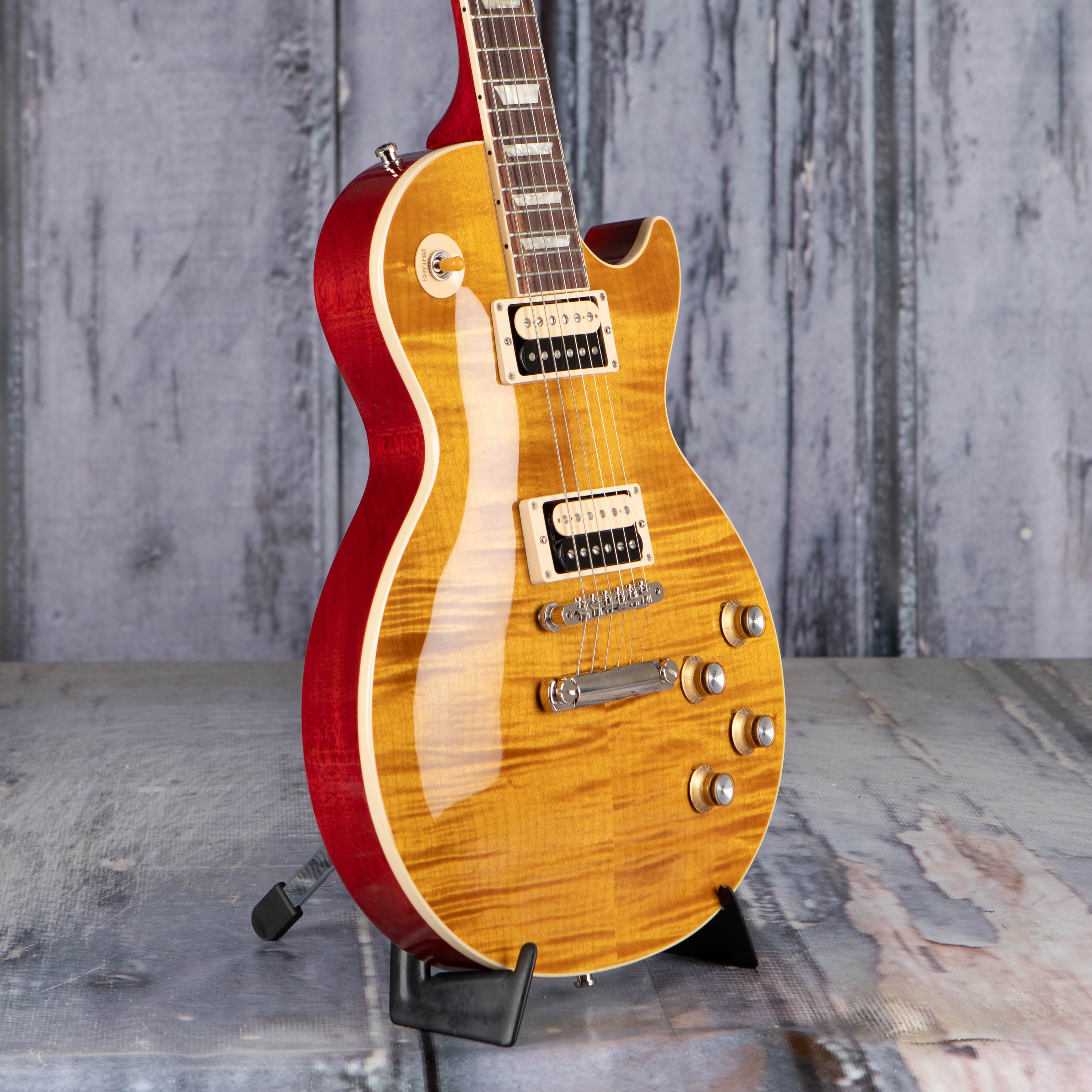 Gibson USA Slash Les Paul Standard Electric Guitar, Appetite Amber, angle