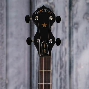 Gold Tone AC-12 Acoustic Composite Banjo, Black, front headstock