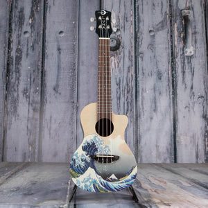 Luna Great Wave Concert Ukulele, Natural, front