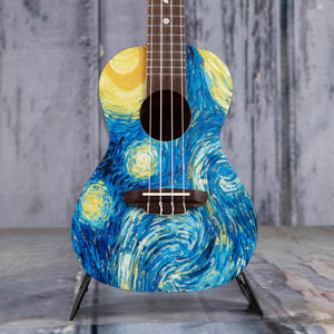 Luna Starry Night Concert Ukulele, Starry Night, front closeup