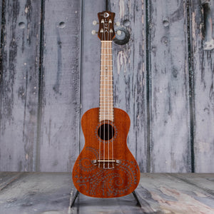 Luna Tattoo Concert Mahogany Ukulele, Natural, front